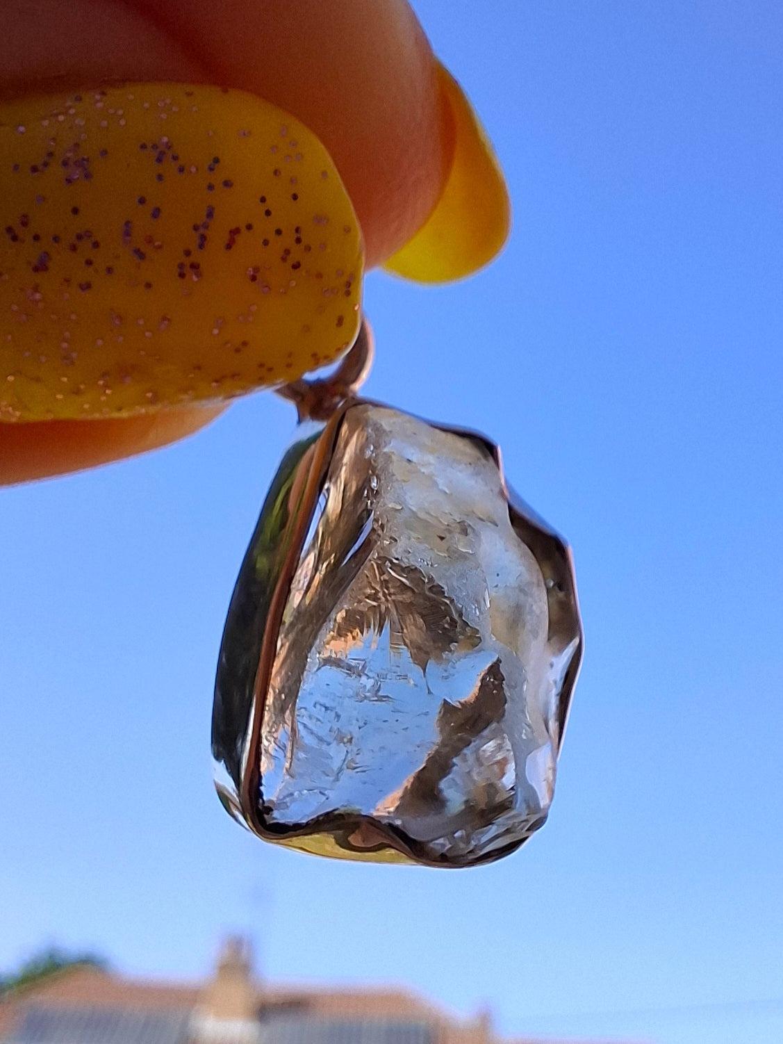 Libyan Desert Glass Pendant, 925 Silver, Tektite (LP103)