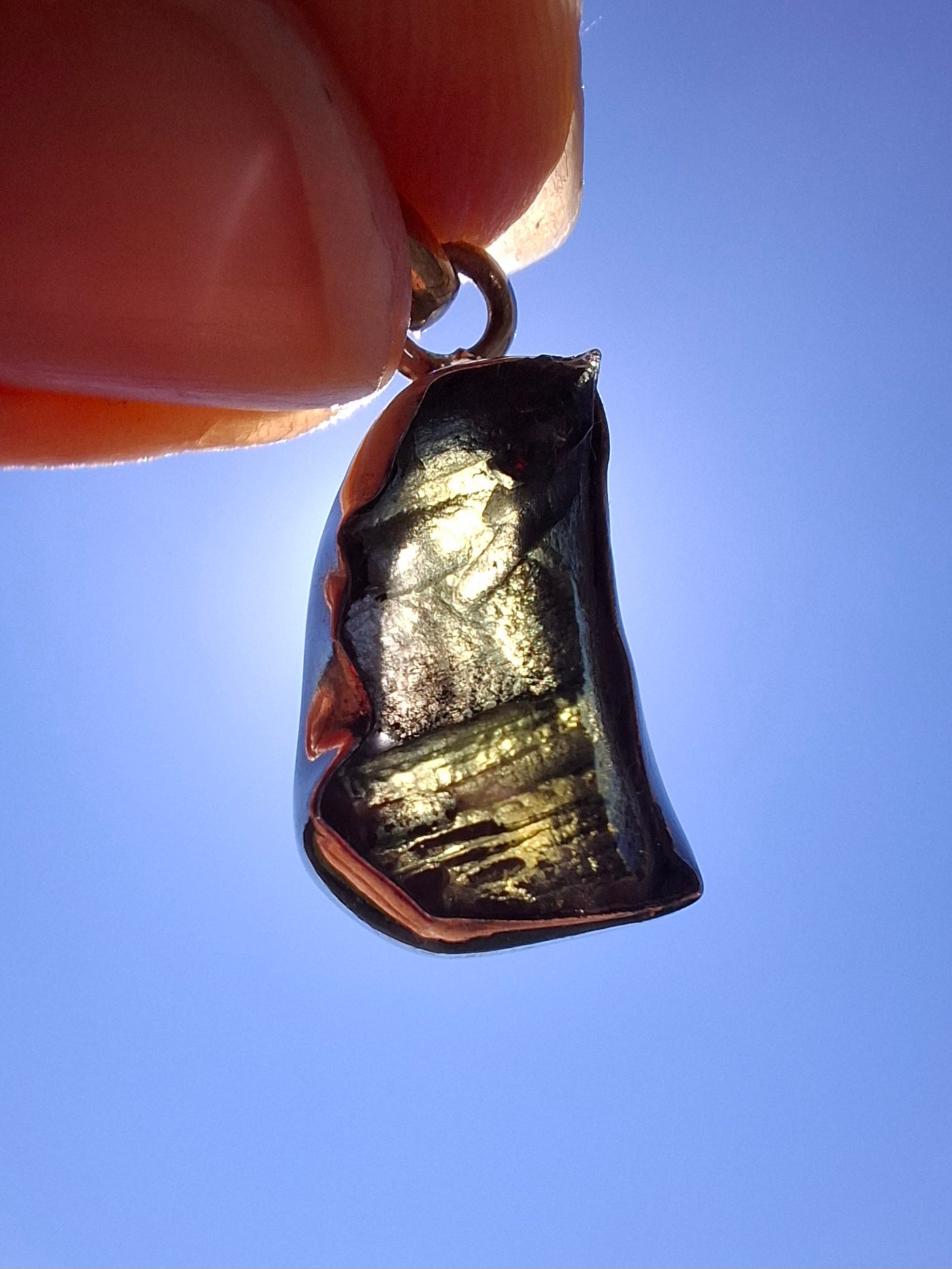 Moldavite Pendant, 925 silver, Tektite (Ref: P3)