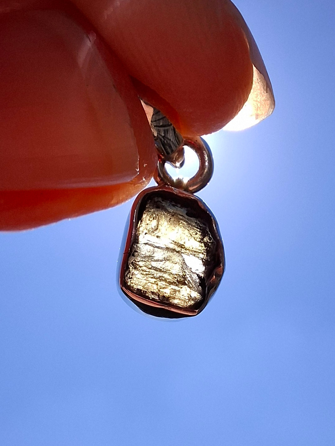 Moldavite Pendant, 925 Silver, Tektite (Ref: P44)