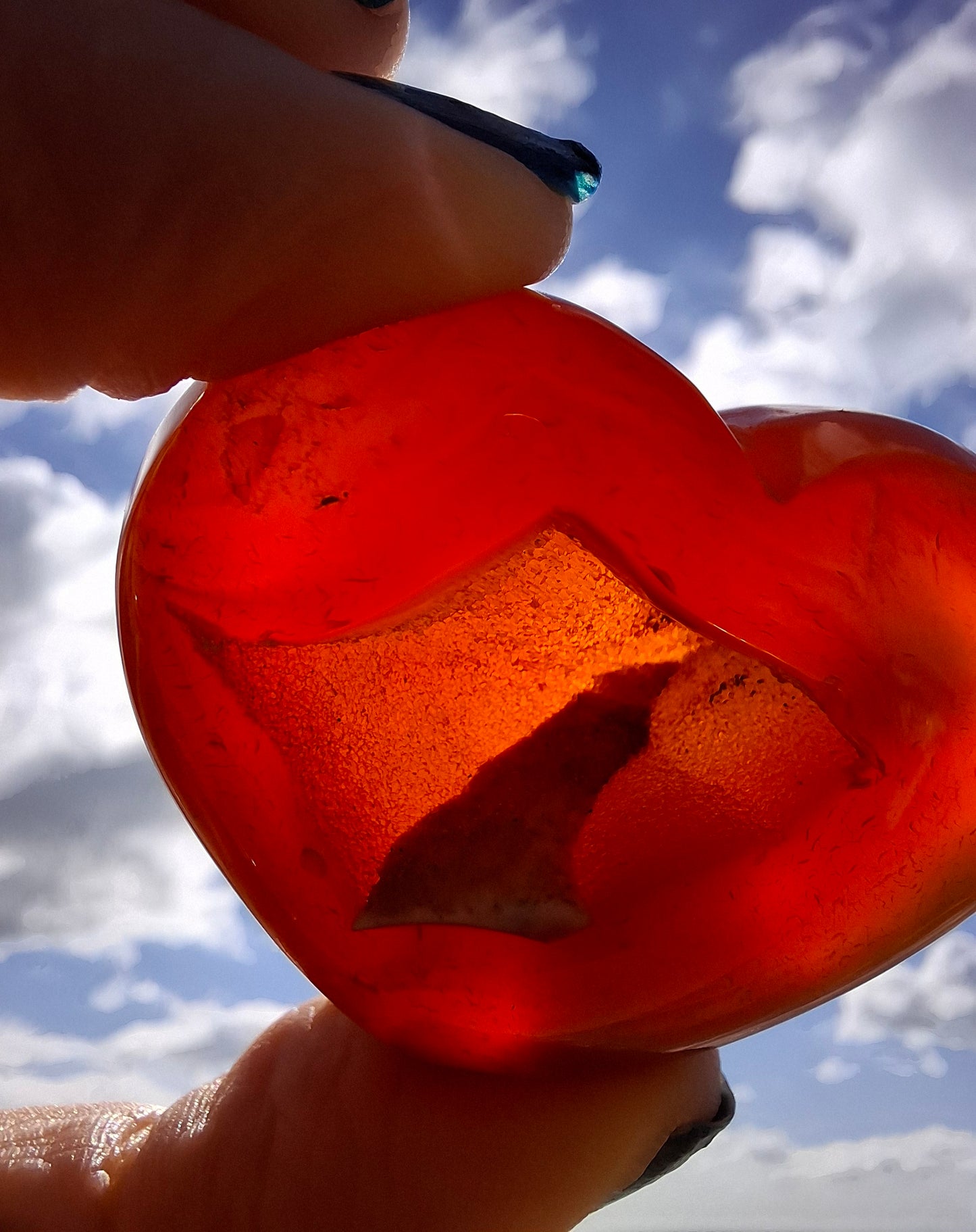 Druzy Carnelian Heart, Crystal (Ref: DCH1)