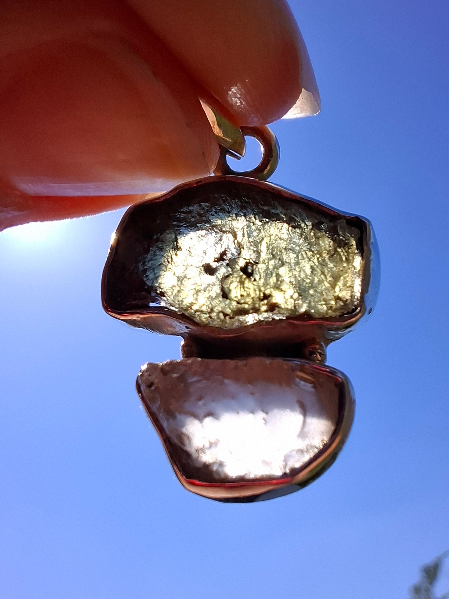 Moldavite & Libyan Desert Glass Pendant, 925 Silver, Tektite (Ref: MLP2)