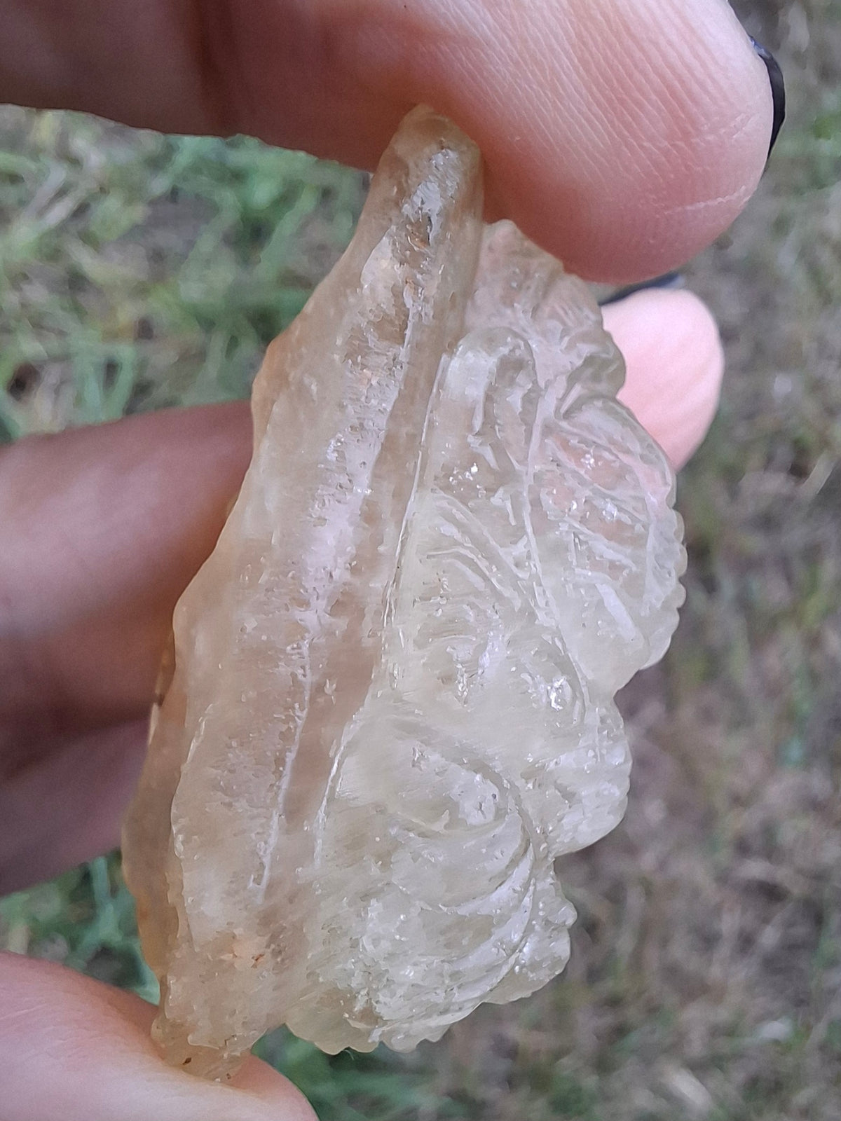 Libyan Desert Glass GANESHA carving, 18.39g, Tektite (Ref: Ganesha3)