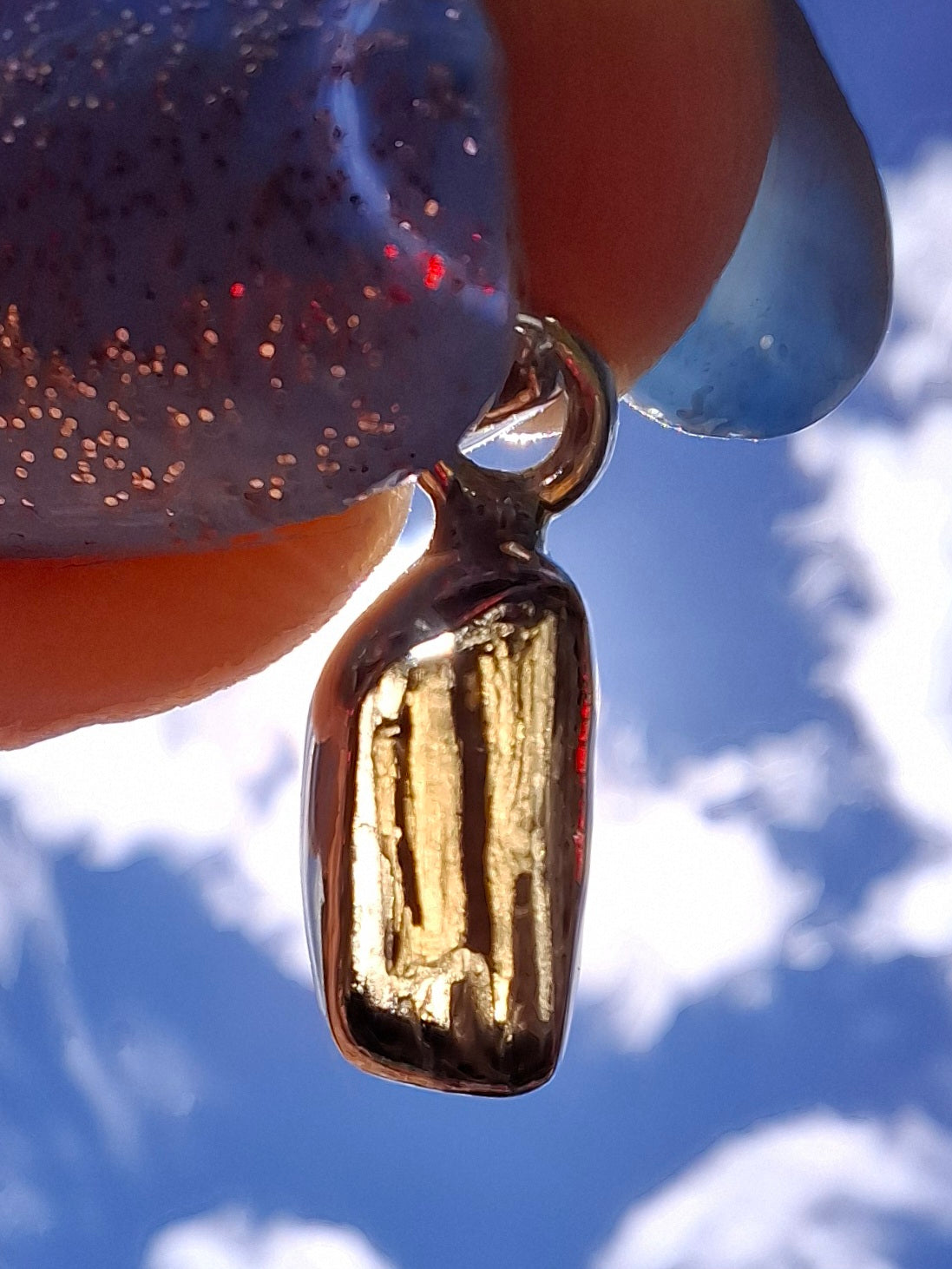 Moldavite Pendant, 925 Silver, Tektite (Ref: P91)