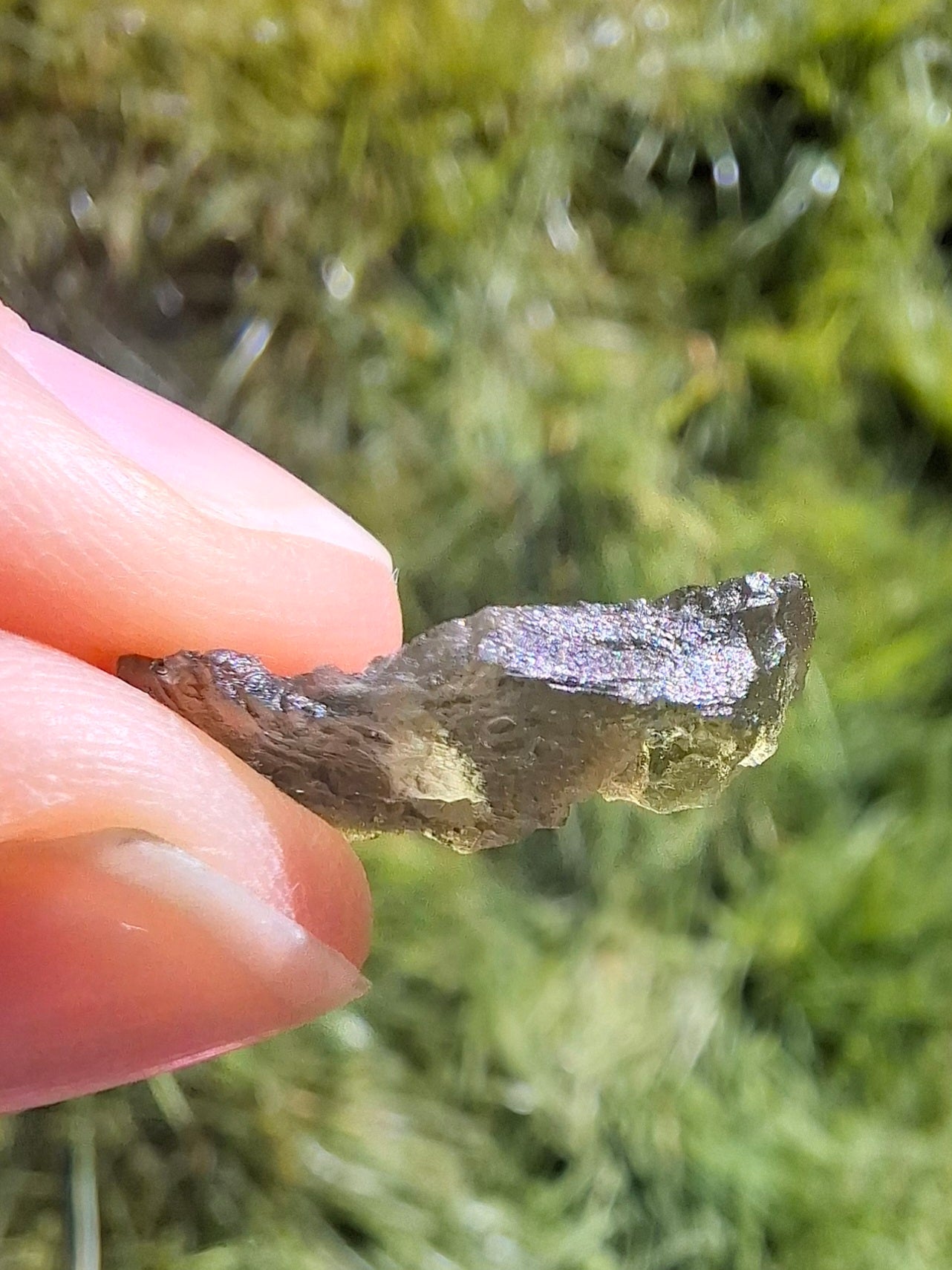 DRILLED, Moldavite Piece, 0.90g, Tektite (Ref: D14)