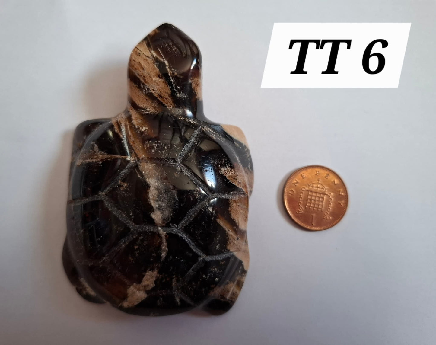 Red Amber Turtle, 50.00g, Carving, Fossil (Ref: TT6)