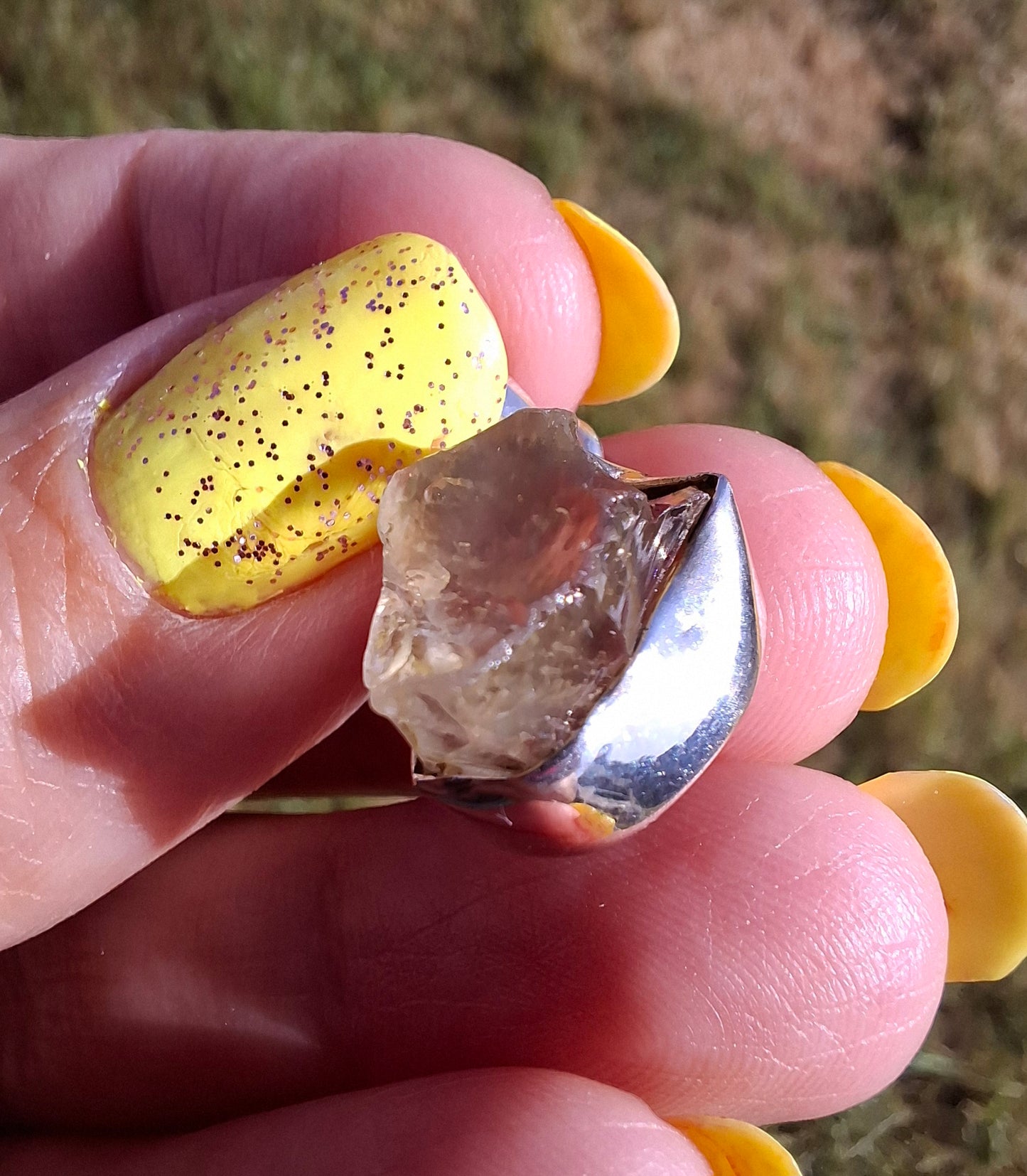 Libyan Desert Glass Pendant, 925 Silver, Tektite (Ref: LP107)