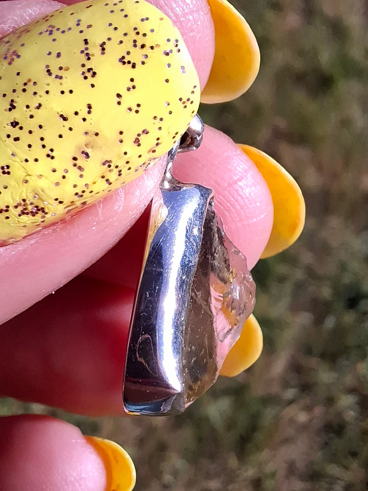 Libyan Desert Glass Pendant, 925 Silver, Tektite (Ref: LP101)