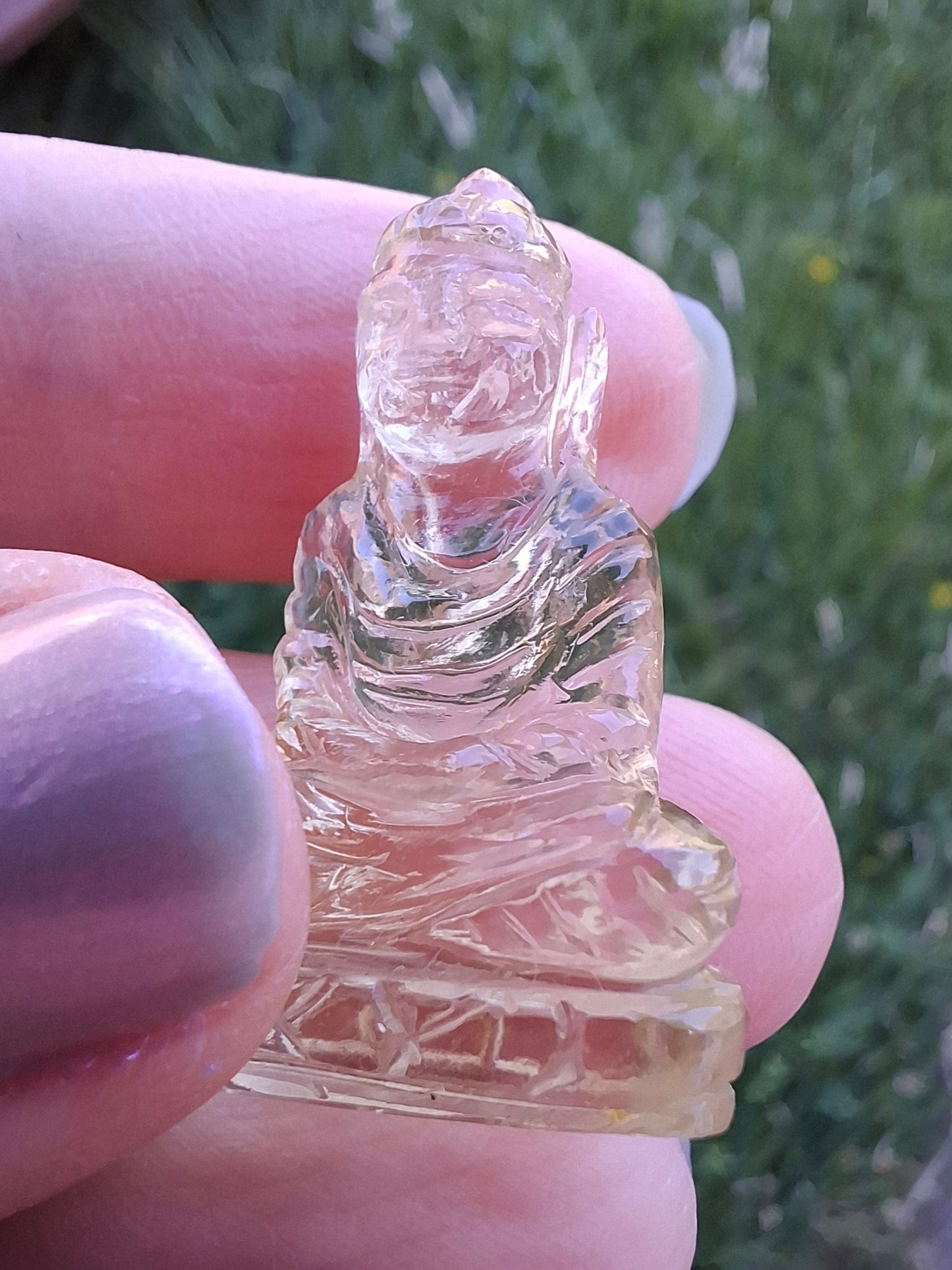 Libyan desert glass BUDDHA Carving, 4.81g, Tektite (LDG B4)