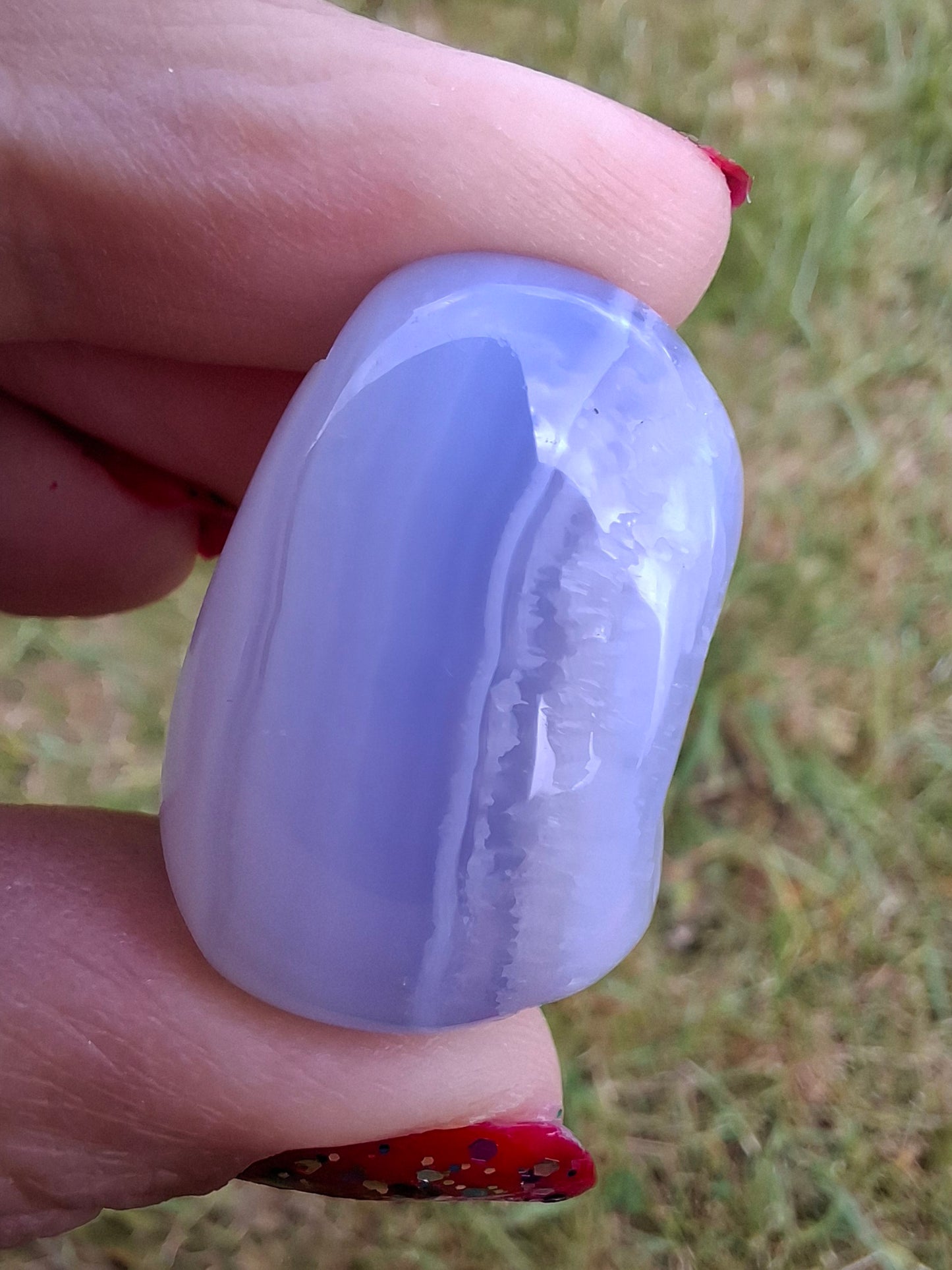 Blue Lace Agate, Tumble Stone, Crystal (Ref: T146)