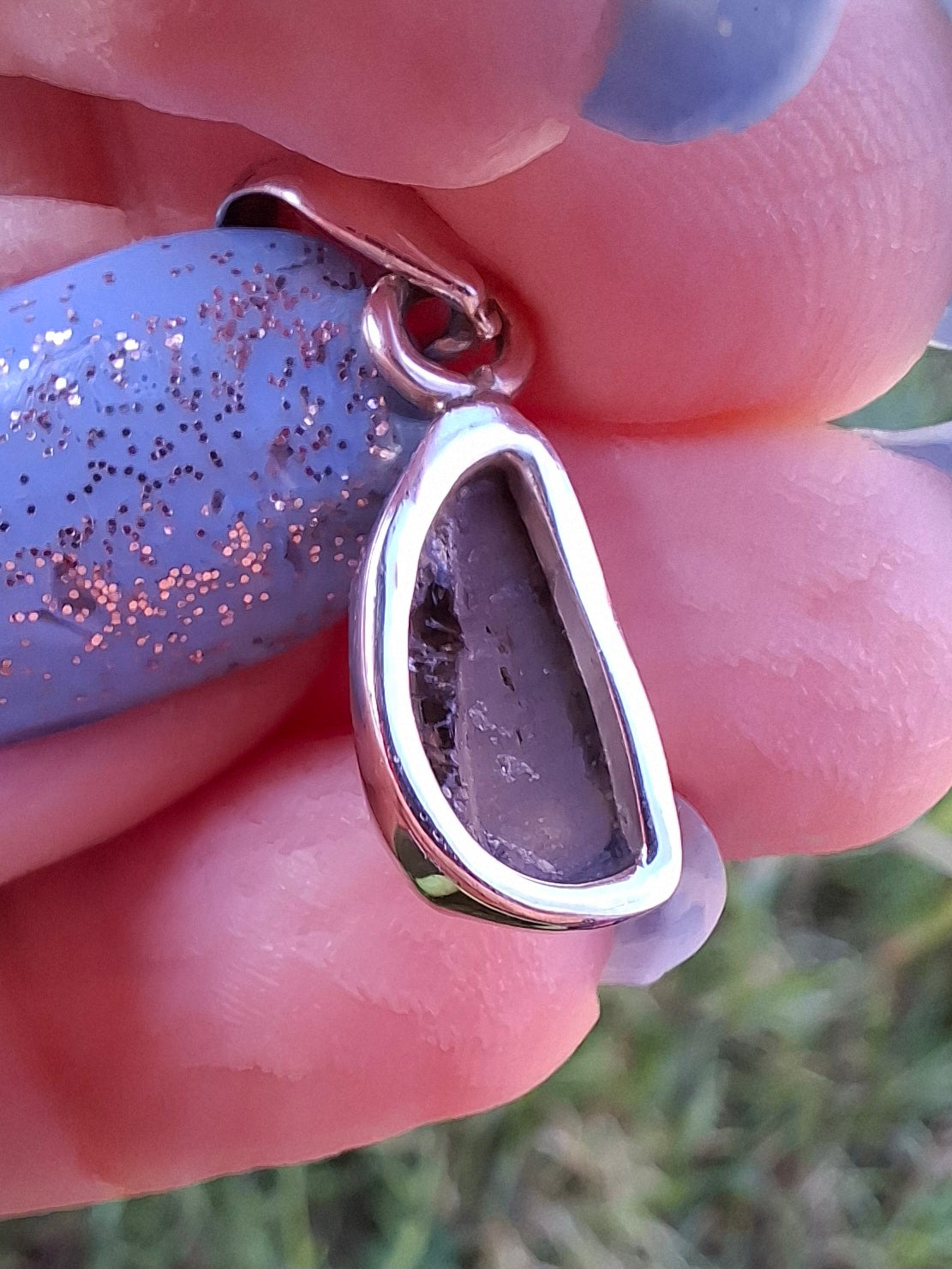 Moldavite Piece, 925 Silver, Tektite (Ref: P90)