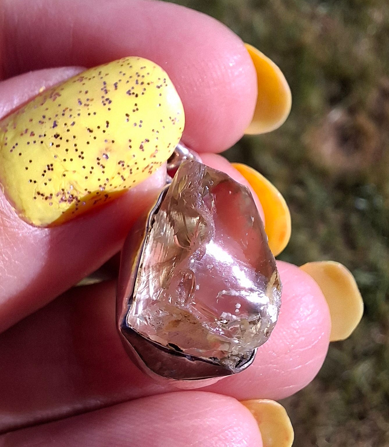 Libyan Desert Glass Pendant, 925 Silver, Tektite (Ref: LP105)