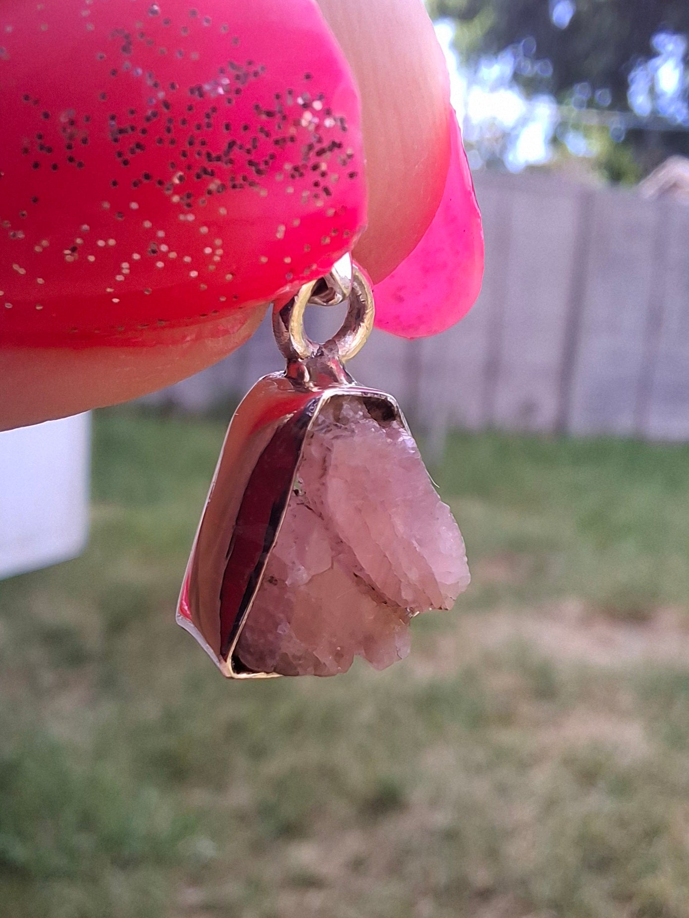 Pink Tourmaline Pendant, 925 Silver, Crystal (Ref: PT74)