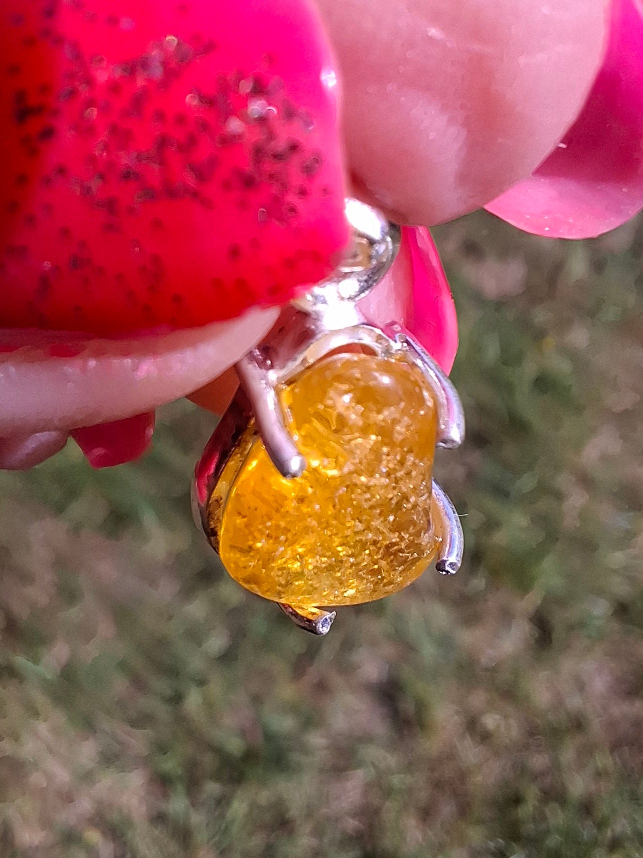 Baltic Amber Pendant, 925 Silver, Fossil (Ref: AP22)