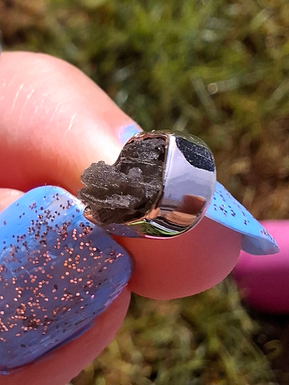 Moldavite Pendant, 925 Silver, Tektite (Ref: P47)