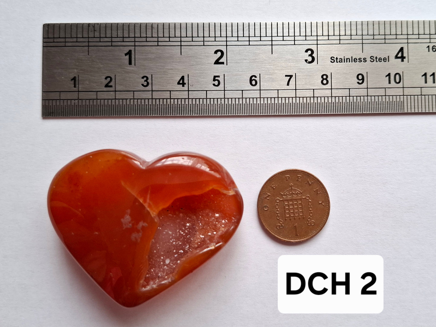 Druzy Carnelian Heart, Crystal (Ref:DCH2)