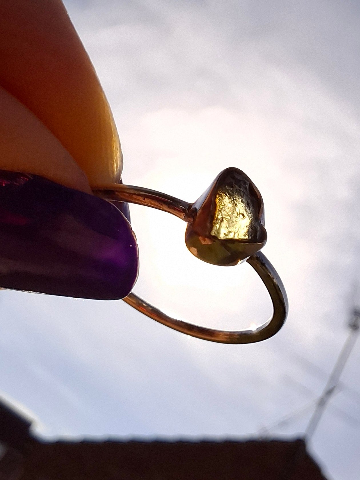 Moldavite Ring, size R, 925 Silver, Tektite (Ref: R64)