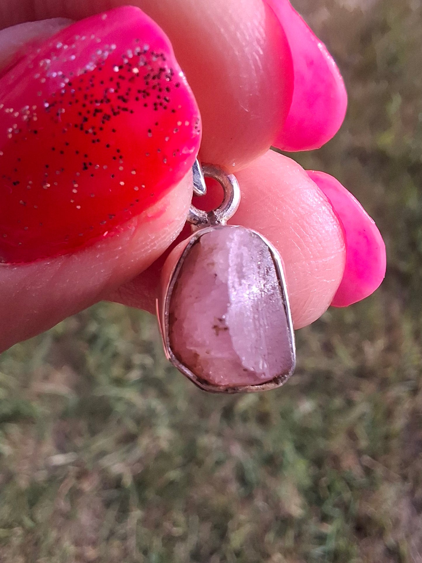 Pink Tourmaline Pendant, 925 Silver, Crystal (Ref: PT90)