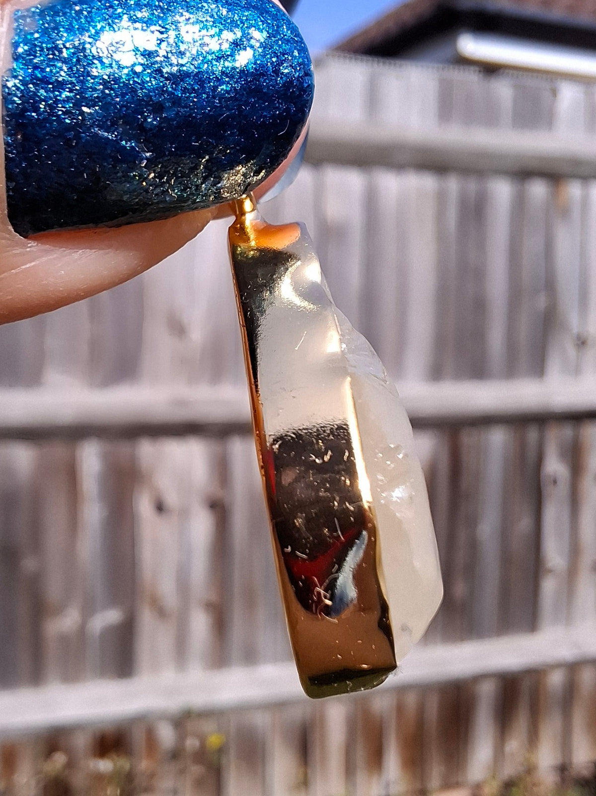 Libyan Desert Glass Pendant, 14K GOLD Plated, Tektite (Ref: LP121)