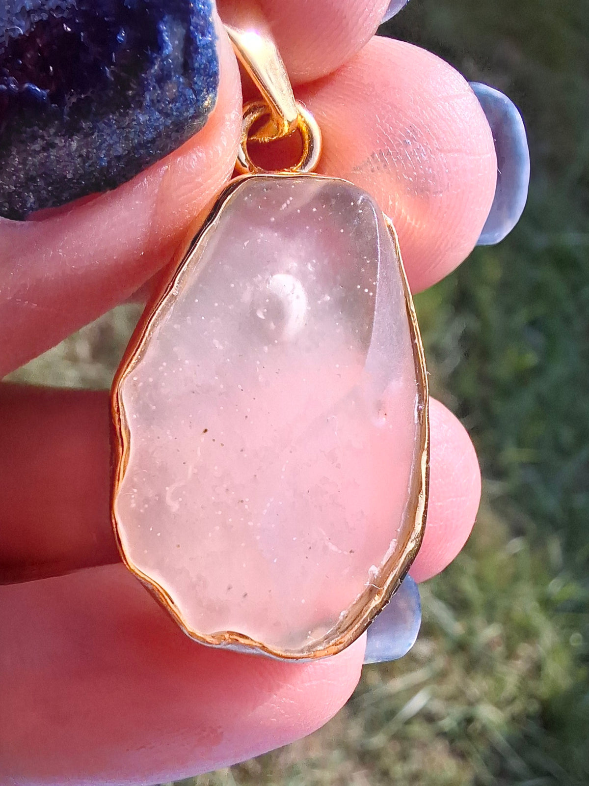 Libyan Desert Glass Pendant, 14K GOLD Plated, Tektite (Ref: LP114)