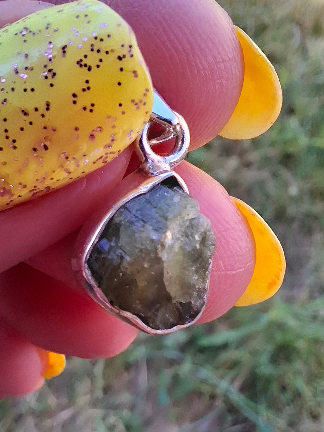 Green Tourmaline Pendant, 925 Silver, Crystal (Ref: GT6)