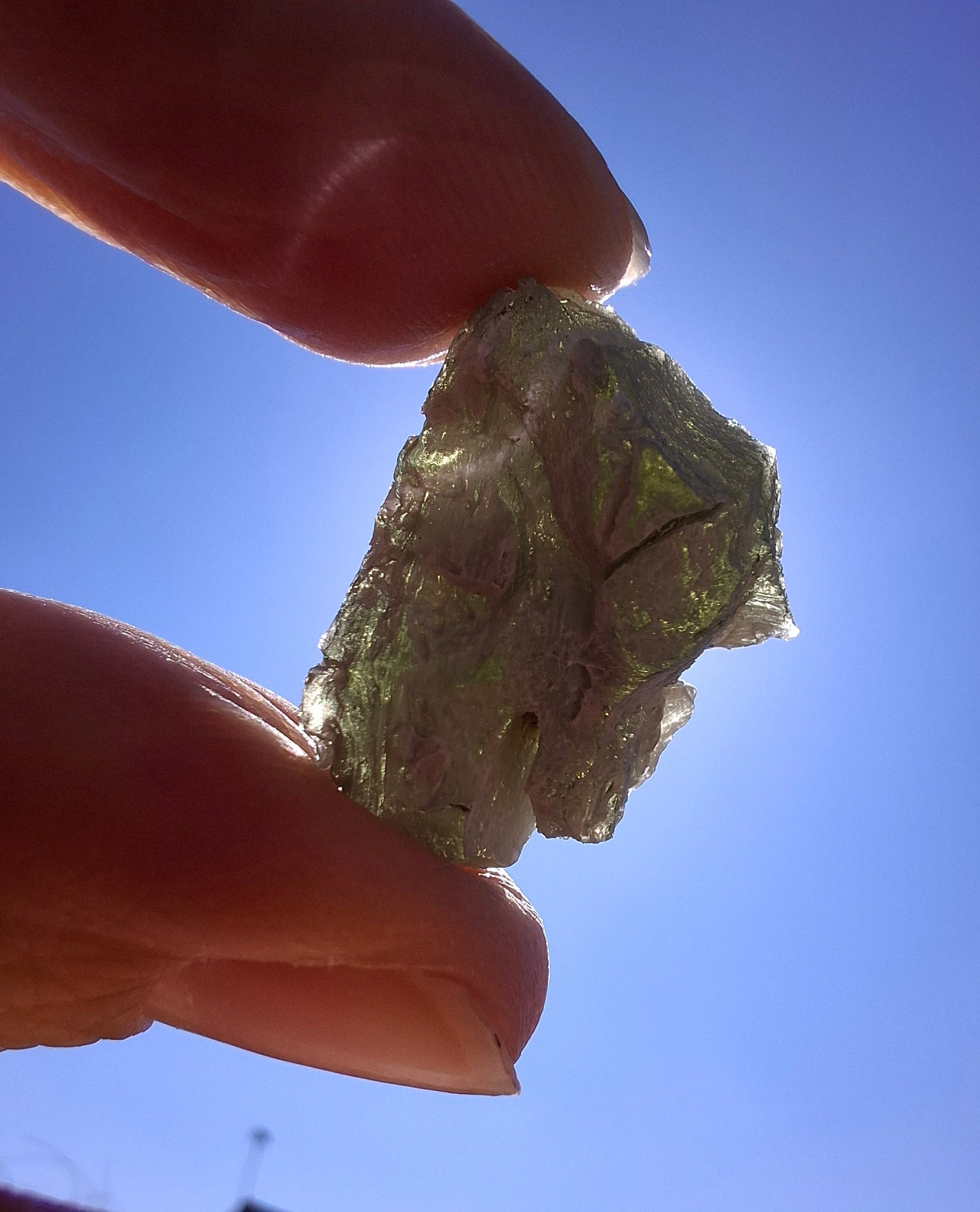 Moldavite Piece, SNOWFLAKE, FROSTED, BARTOCHOV, 4.00g, Tektite (Ref: 1367)