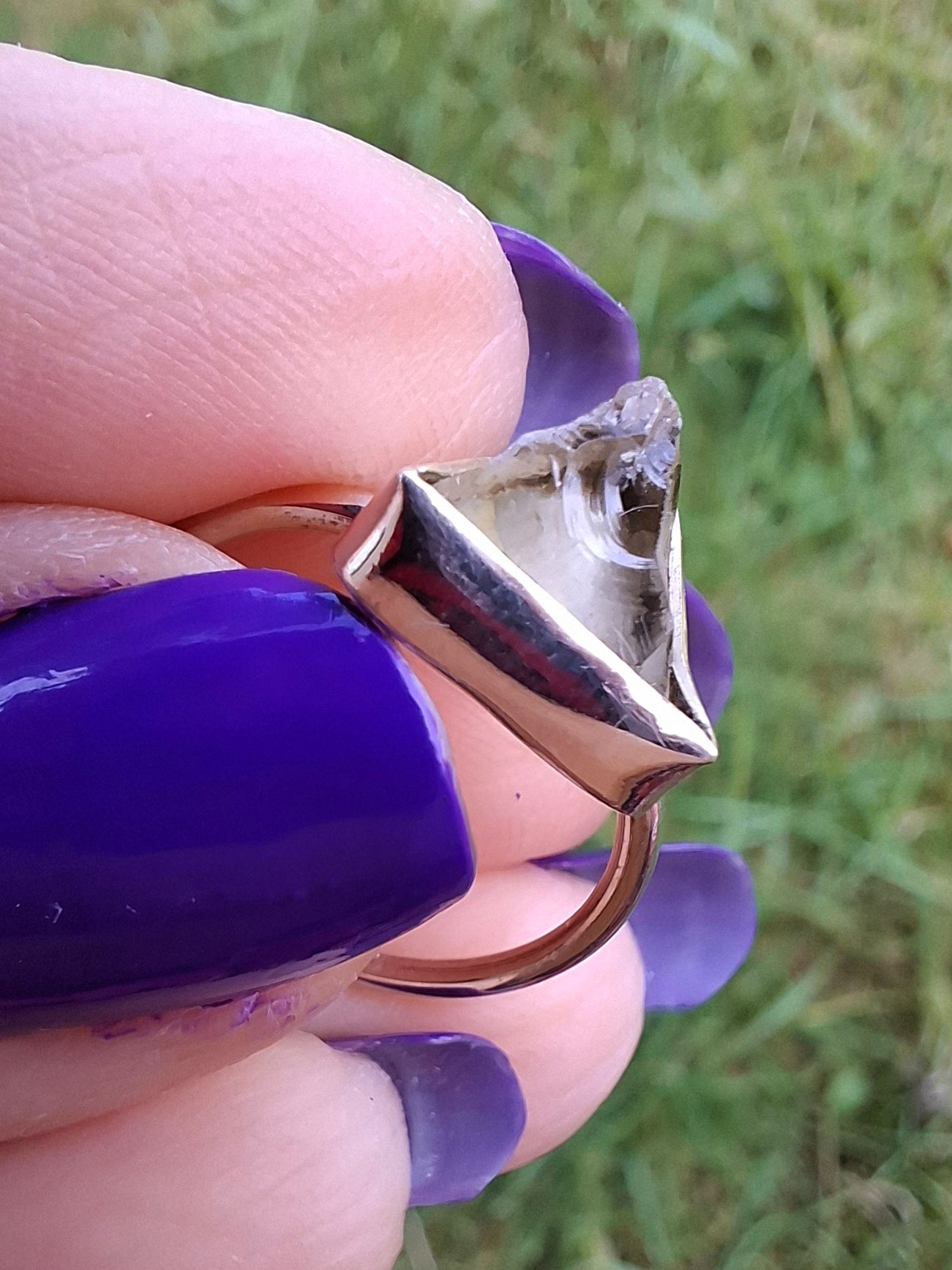 Libyan Desert Glass Ring, size large J/small K, 925 Silver, Tektite (Ref: LR11)