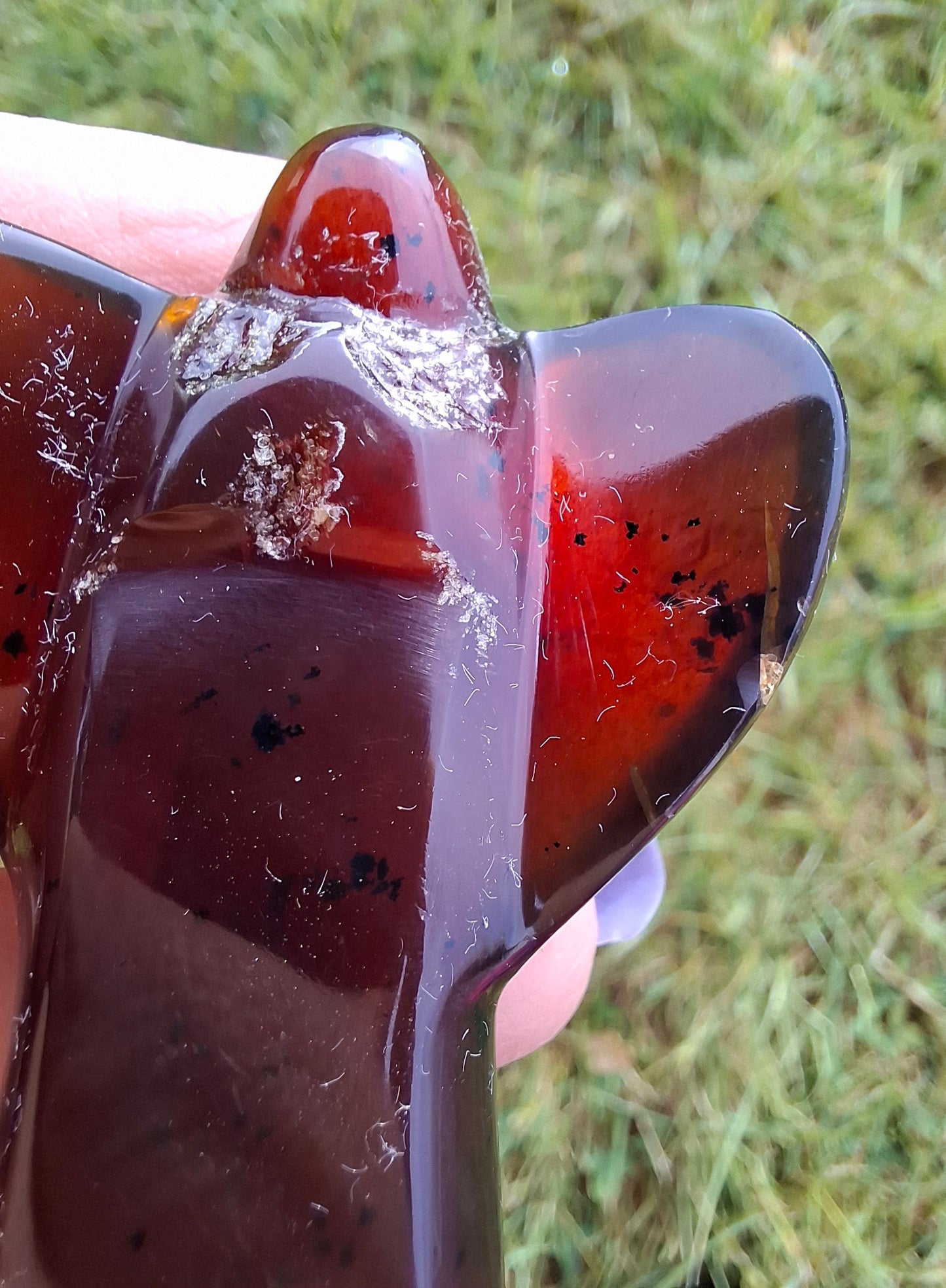 Red Amber Angel, 13.66g, Carving, Fossil (Ref: AA10)