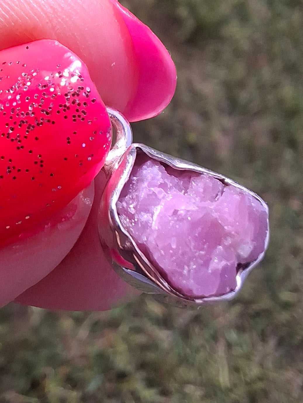 Pink Tourmaline Pendant, 925 Silver, Crystal (Ref: PT10)