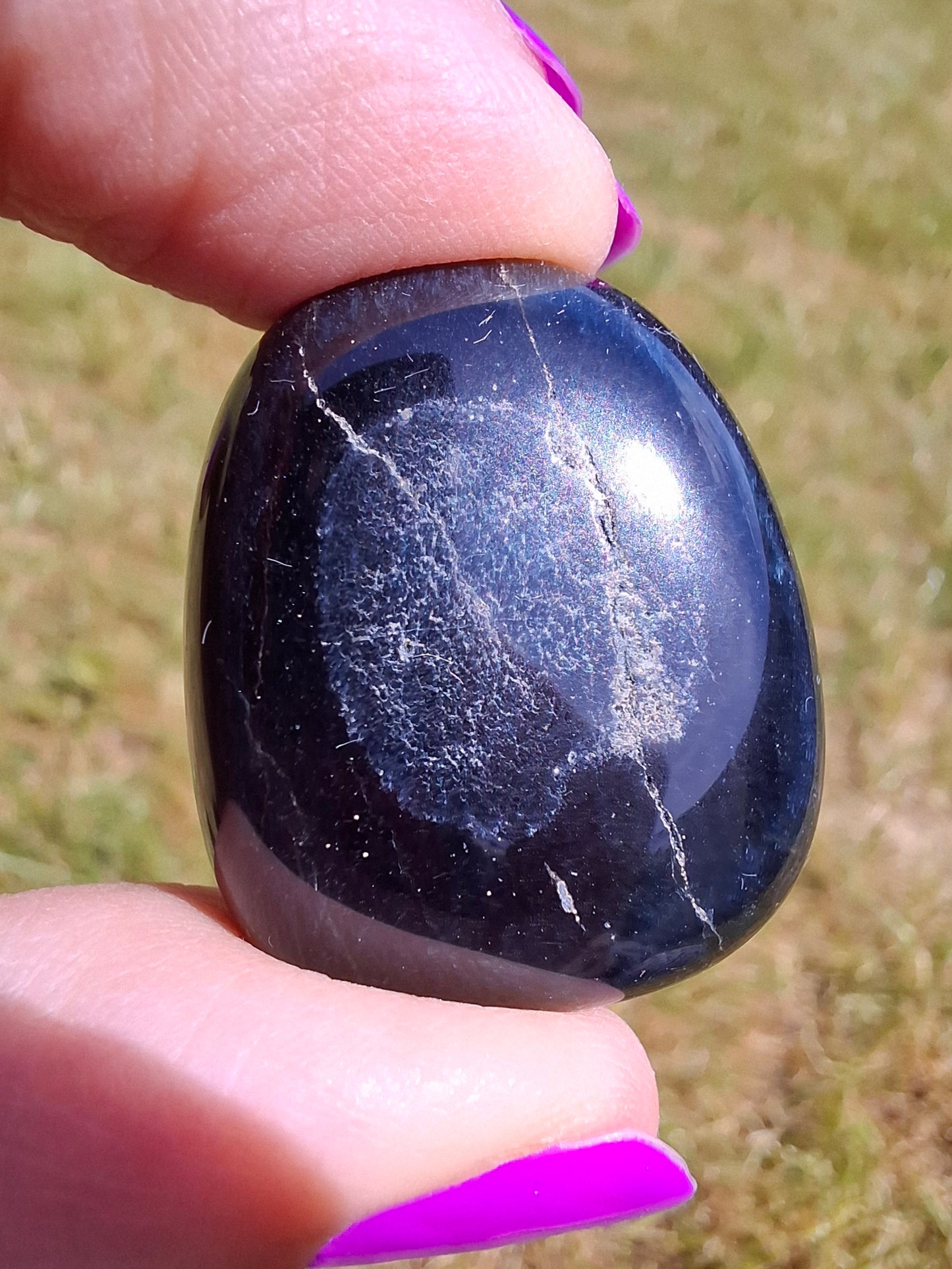 Blue Tigers Eye, Tumble Stone, Crystal (Ref: T22)