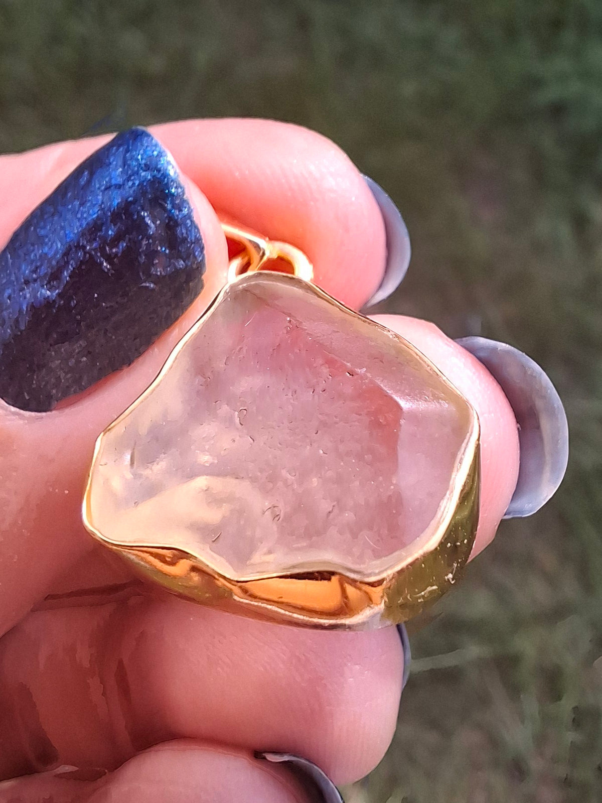 Libyan Desert Glass Pendant, 14K GOLD Plated, Tektite (Ref: LP125)
