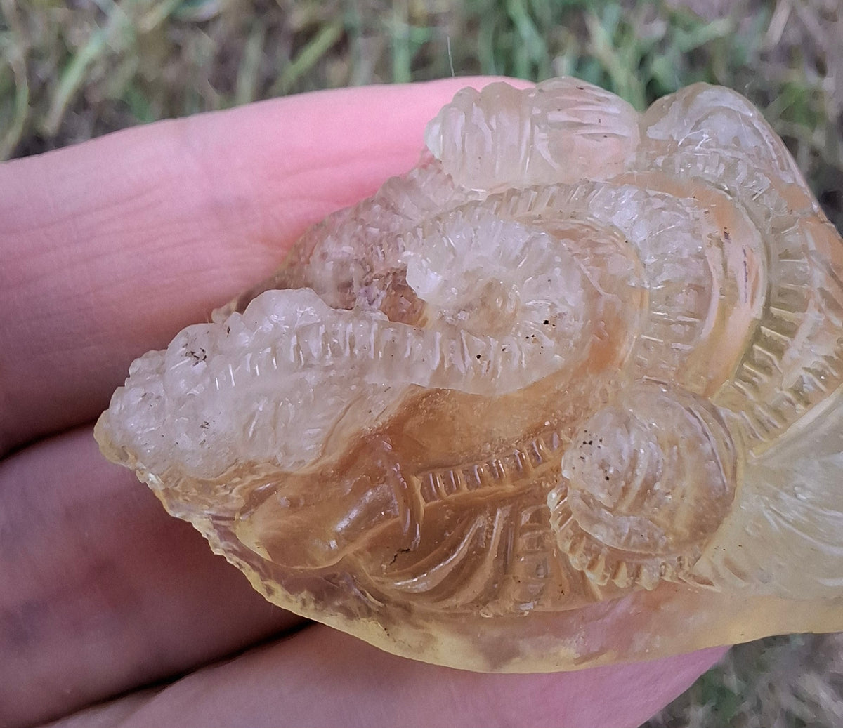 Libyan Desert Glass carving, GANESHA, 26.47g, Tektite (Ref: Ganesha1)