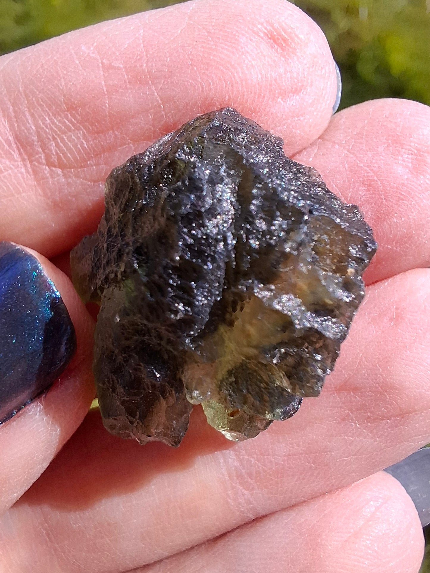 Moldavite Piece, NESMEN, 6.92g, Tektite (Ref: 1375)