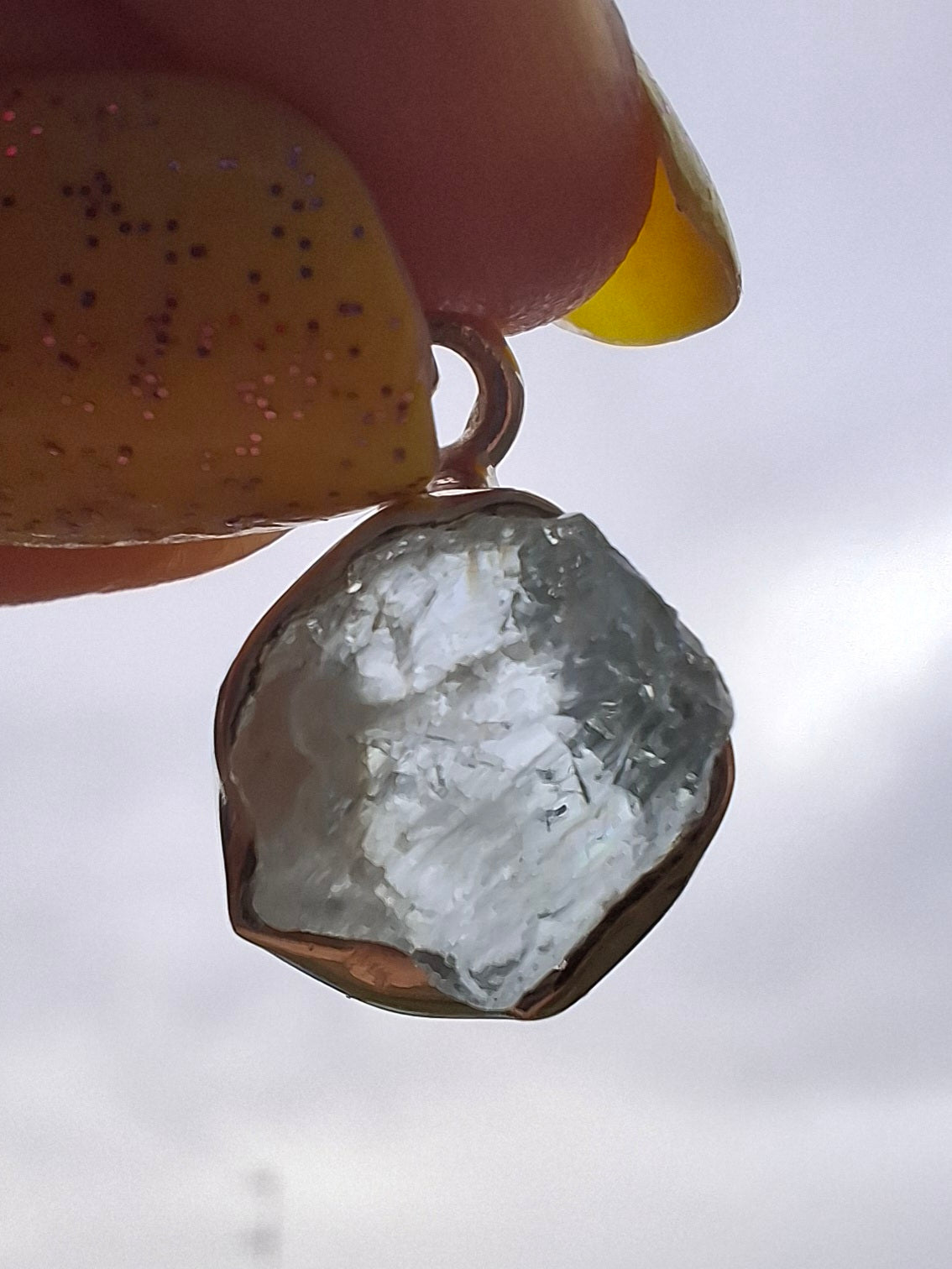 Aquamarine Pendant, 925 Silver, Crystal (Ref: AQ18)