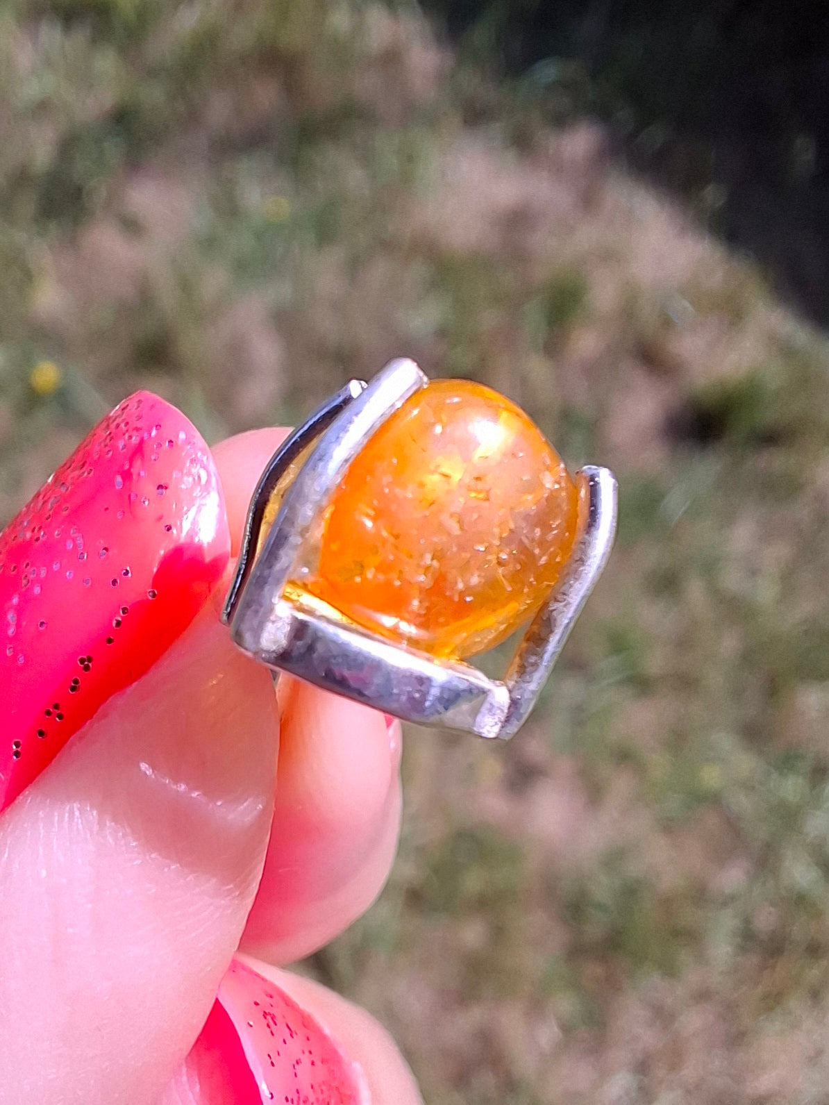 Baltic Amber Pendant, 925 Silver, Fossil (Ref: AP25)