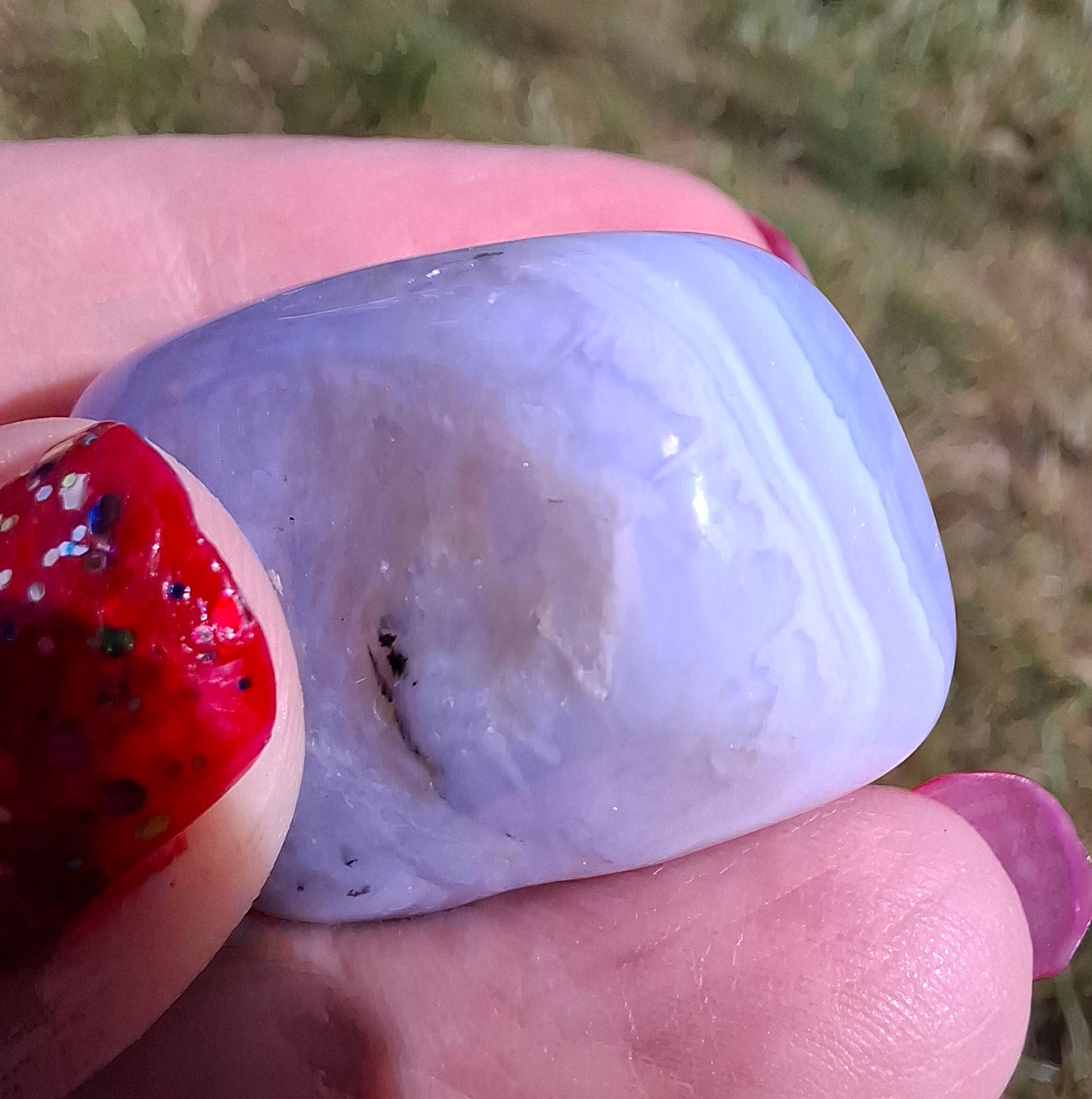 Blue Lace Agate, Tumble Stone, Crystal (Ref: T142)