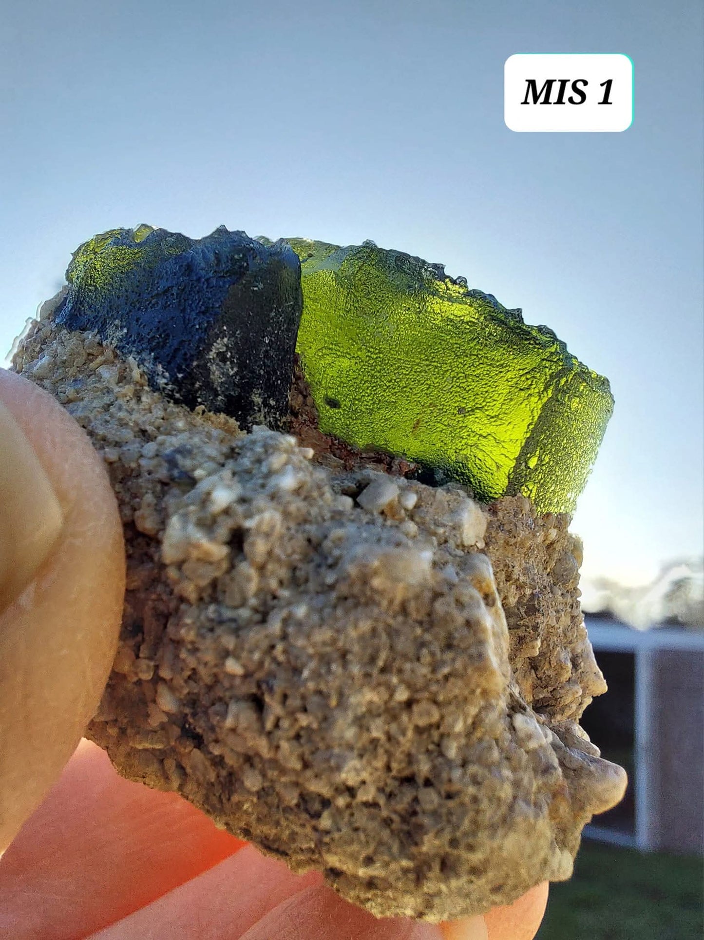 Moldavite In-Situ (in matrix), Besednice, Est-13g, Tektite (Ref: MIS1)