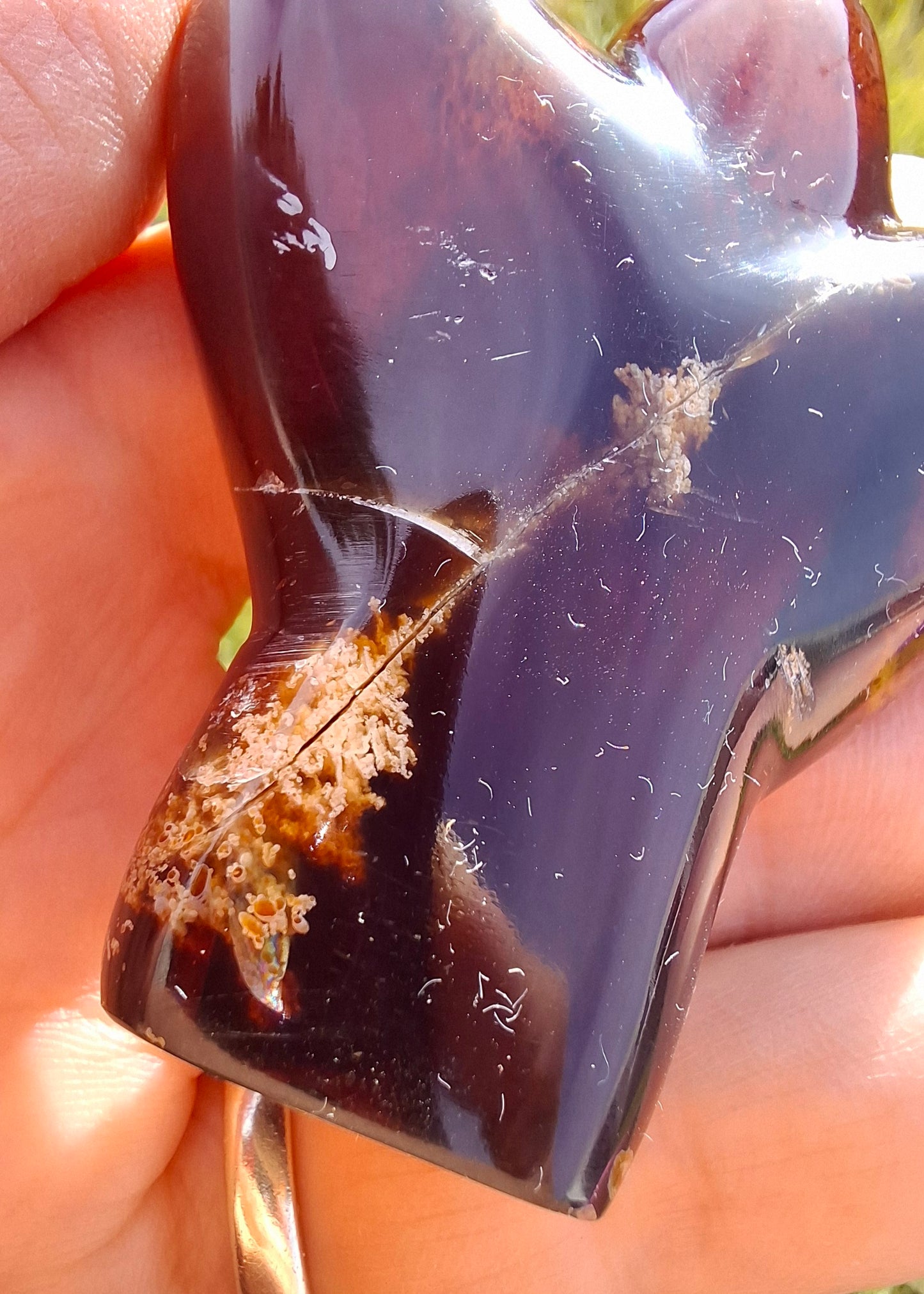 Red Amber Angel, 26.36g, carving, Fossil (Ref: AA1)
