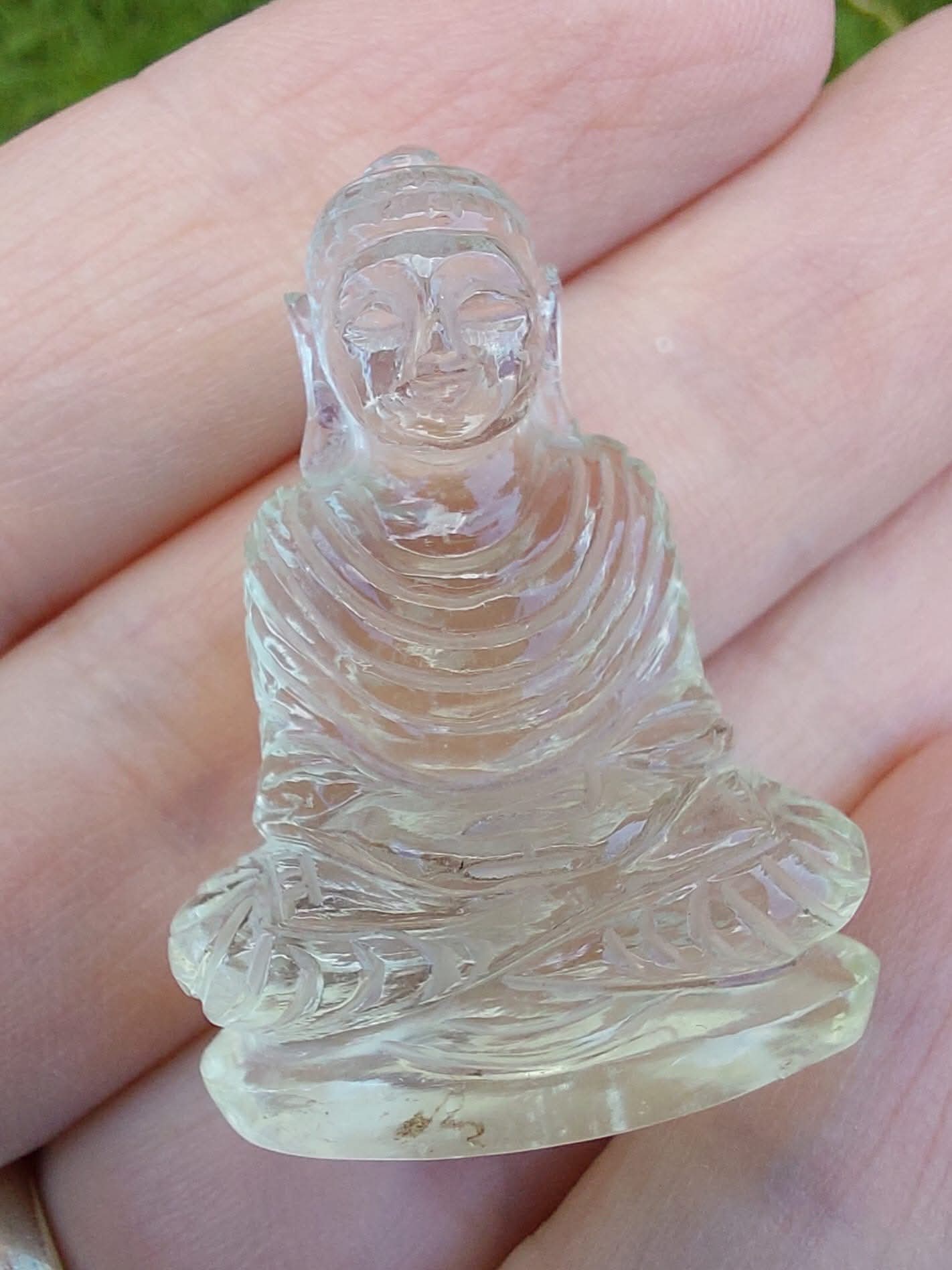 Libyan Desert Glass BUDDHA Carving, 7.56g, Tektite (Ref: LDG B0)