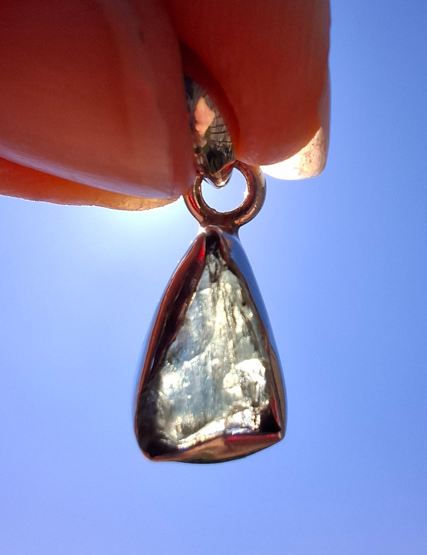 Moldavite Pendant, 925 Silver, Tektite (Ref: P30)