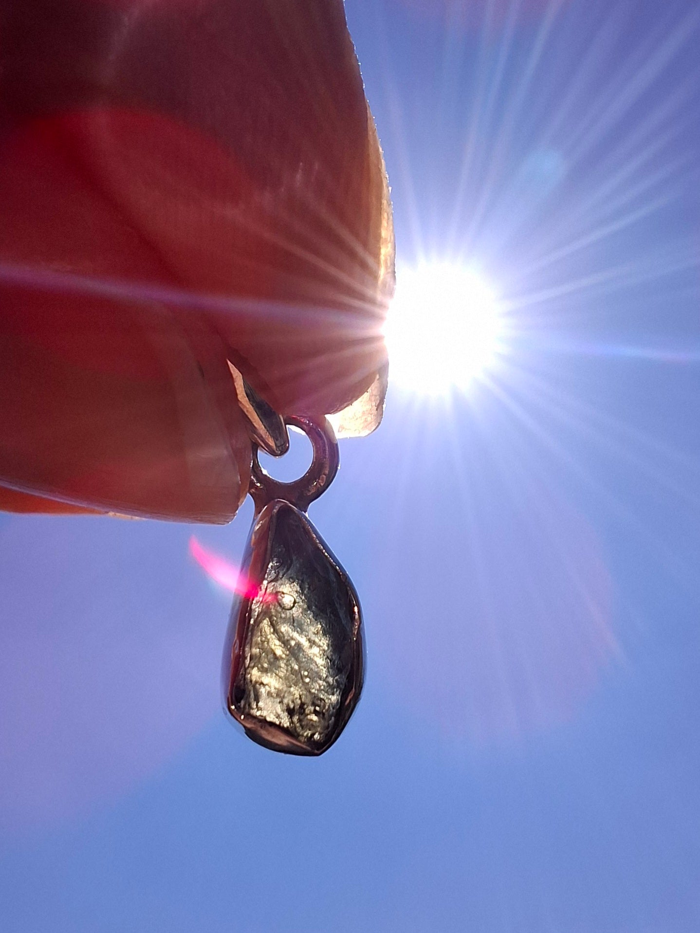 Moldavite Pendant, 925 Silver, Tektite (Ref: P32)