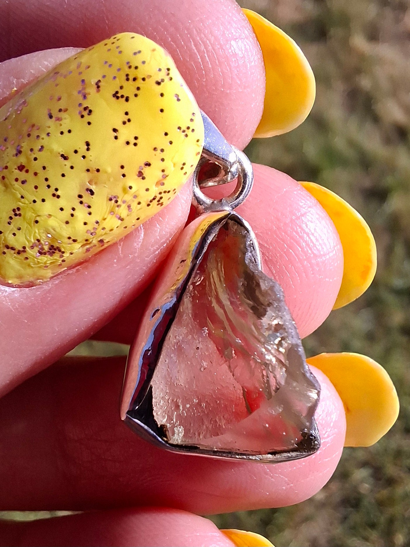Libyan Desert Glass Pendant, 925 Silver, Tektite (Ref: LP101)