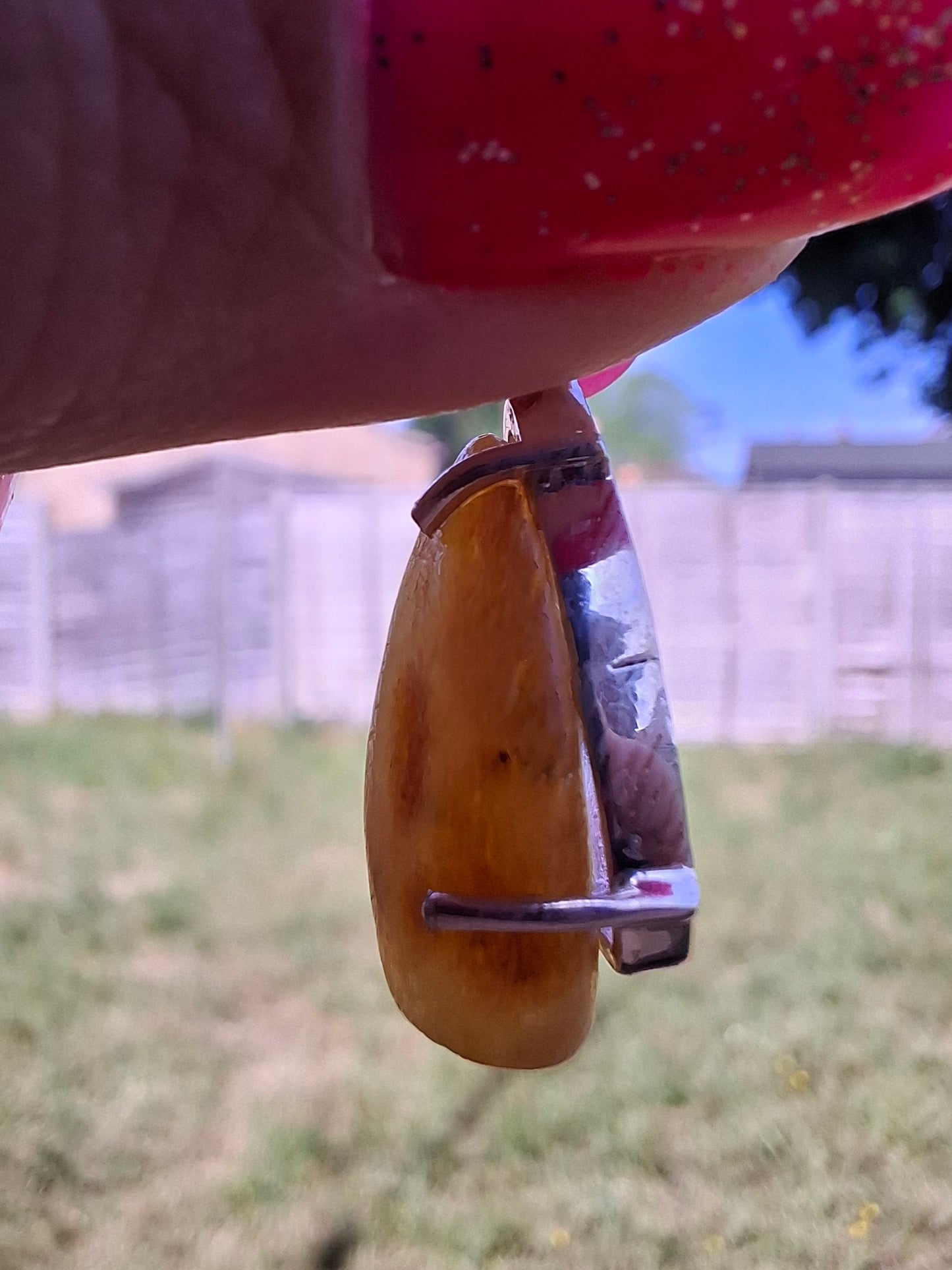 Baltic Amber Pendant, 925 Silver, Fossil (Ref: AP5)