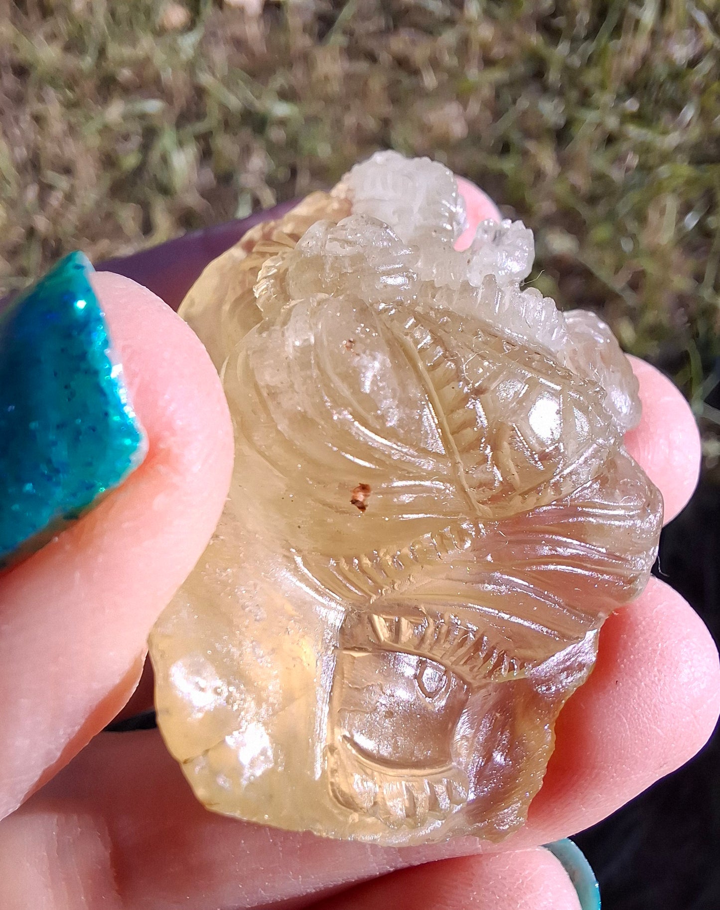 Libyan Desert Glass carving, GANESHA, 26.47g, Tektite (Ref: Ganesha1)