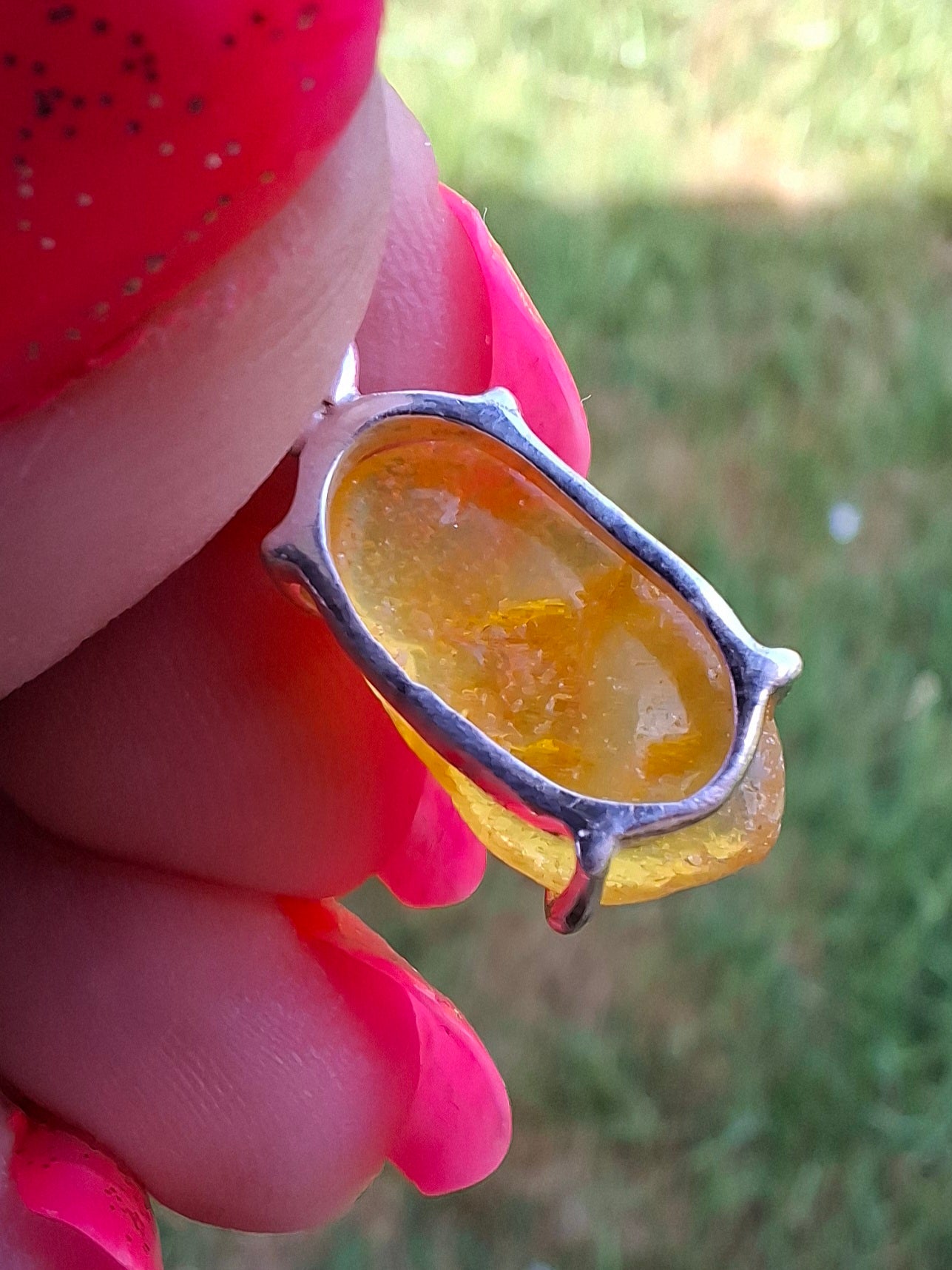 Baltic Amber Pendant, 925 Silver, Fossil (Ref: AP23)