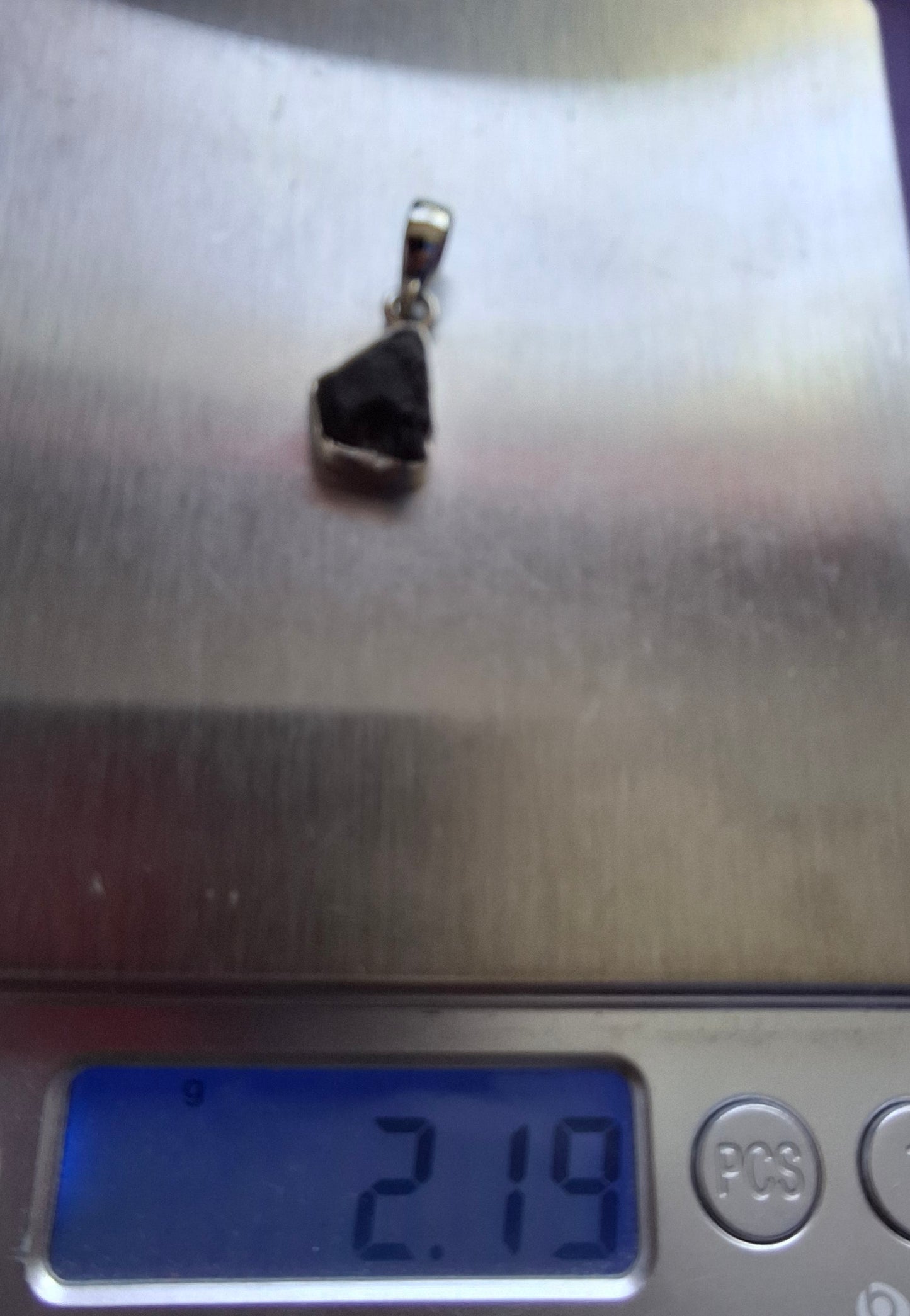 Moldavite Pendant, 925 silver, Tektite (P5)