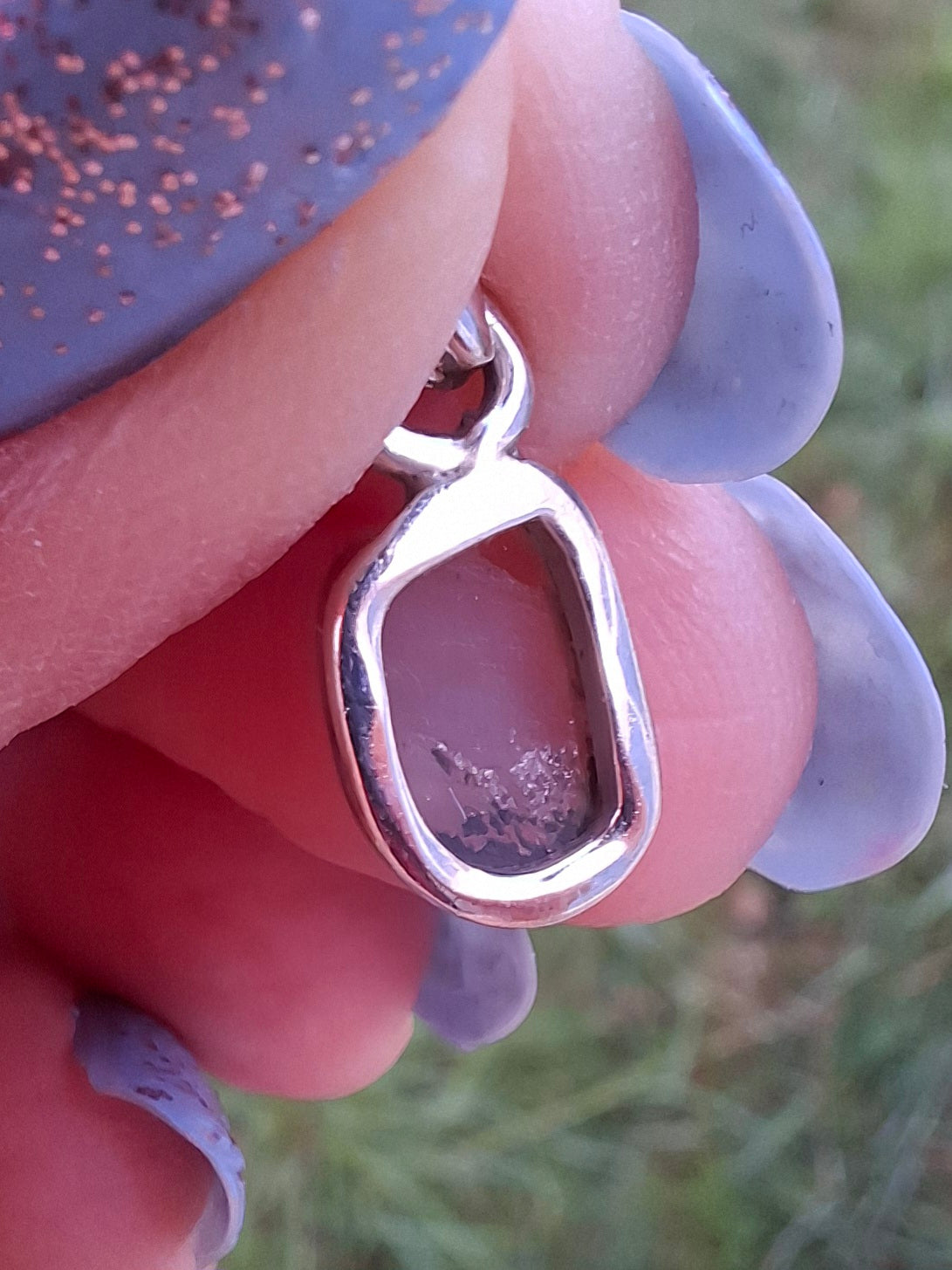 Moldavite Pendant, 925 Silver, Tektite (Ref: P80)