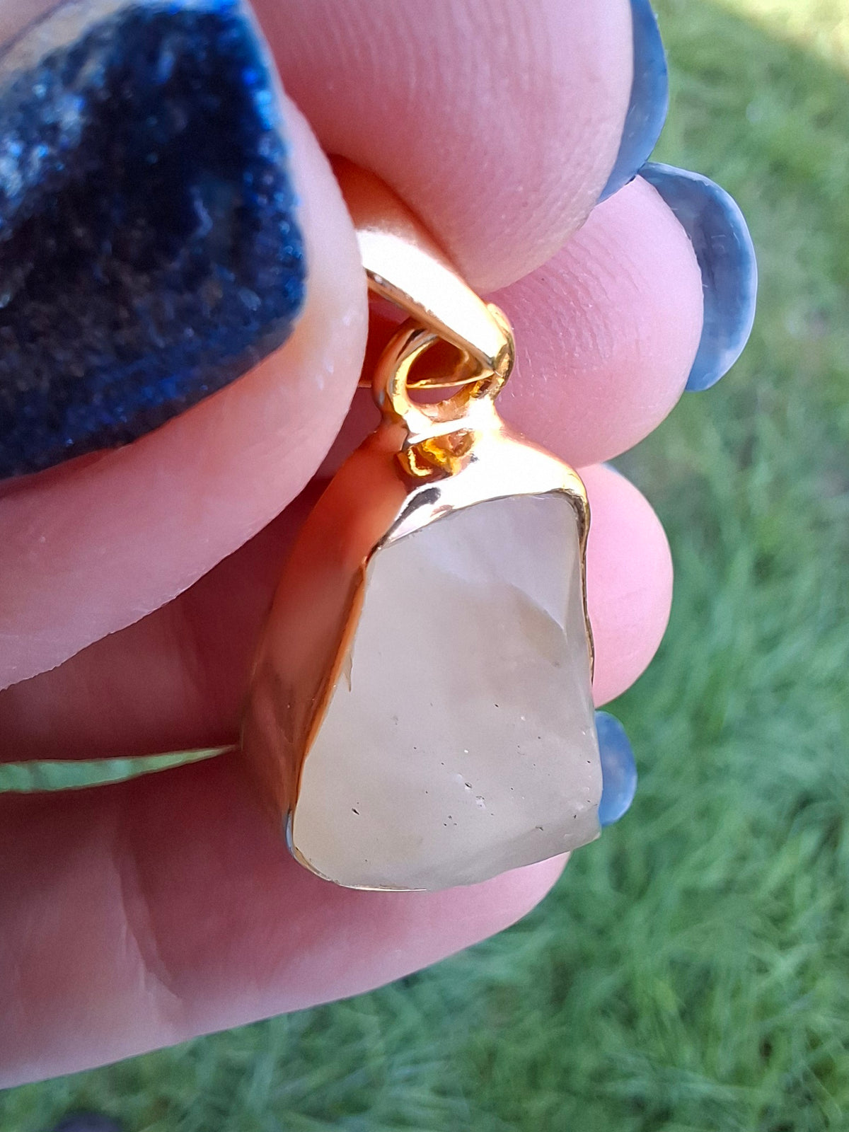 Libyan Desert Glass Pendant, 14K GOLD Plated, Tektite (Ref: LP117)
