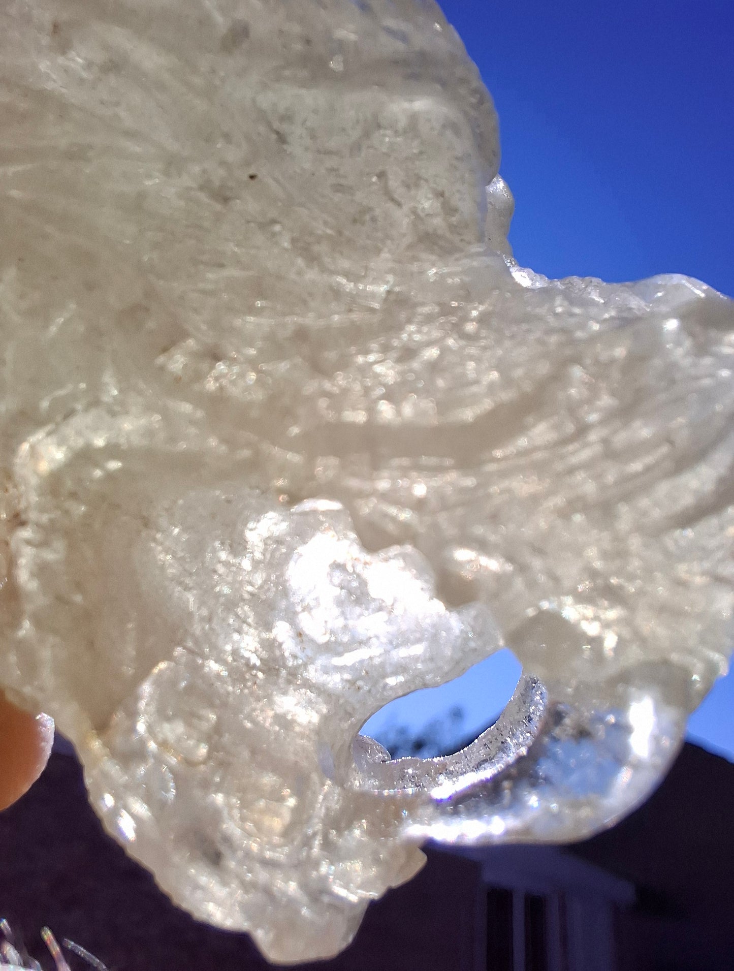 Libyan Desert Glass DRAGON HEAD Carving, 75.84g, Tektite (Ref: Dragon1)