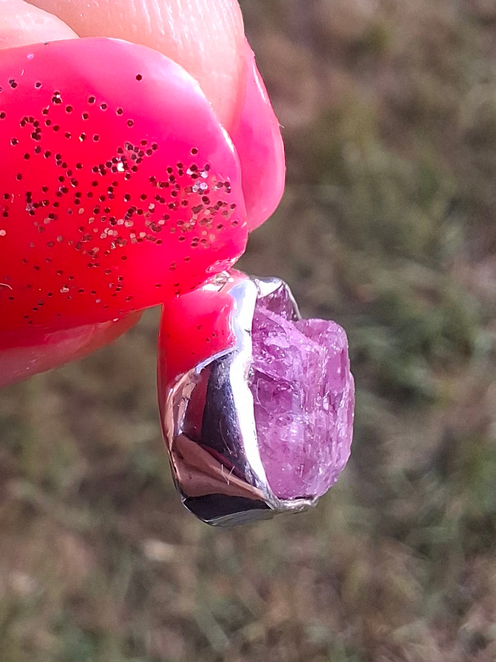 Pink Tourmaline Pendant, 925 Silver, Crystal (Ref: PT18)