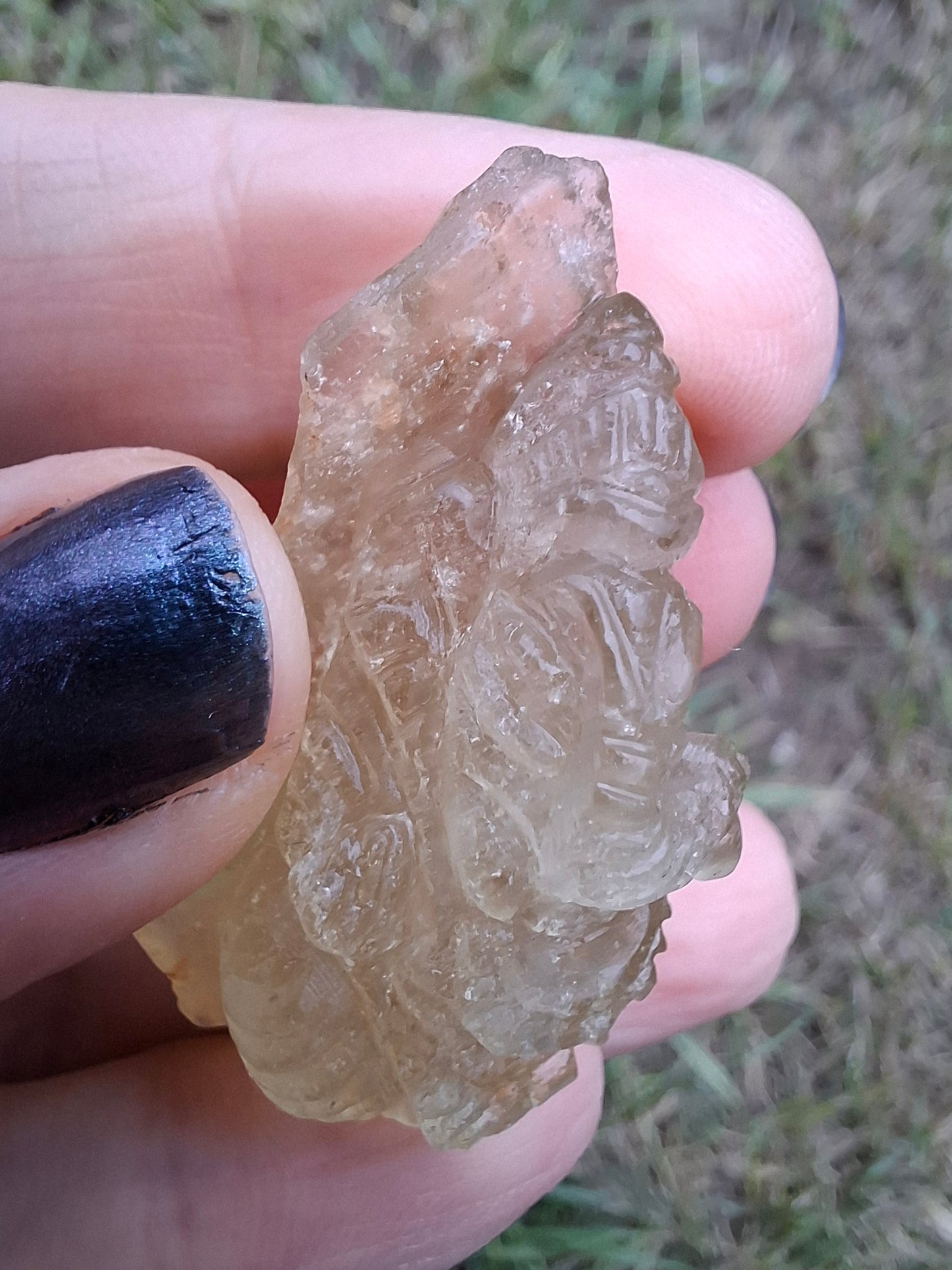 Libyan Desert Glass GANESHA carving, 18.39g, Tektite (Ref: Ganesha3)